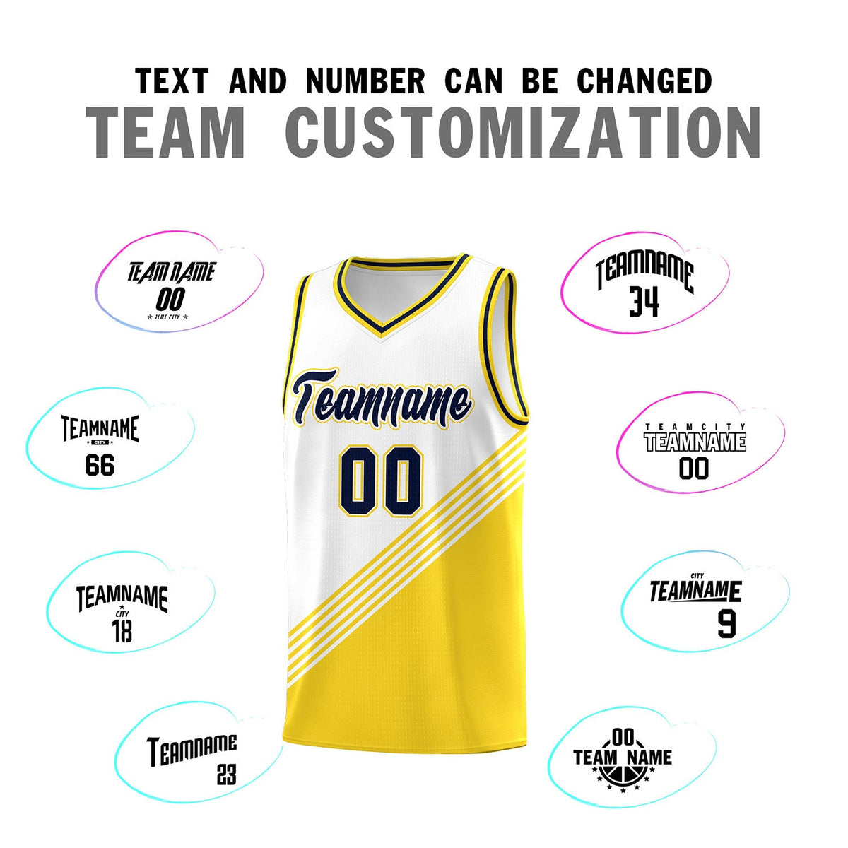 Custom White Gold Navy Diagonal Stripes Color Block Sets Basketball Jersey | For Men,For Youth,Sublimation Printed,Perfect for Training,Perfect for Teams | KXKSHOP