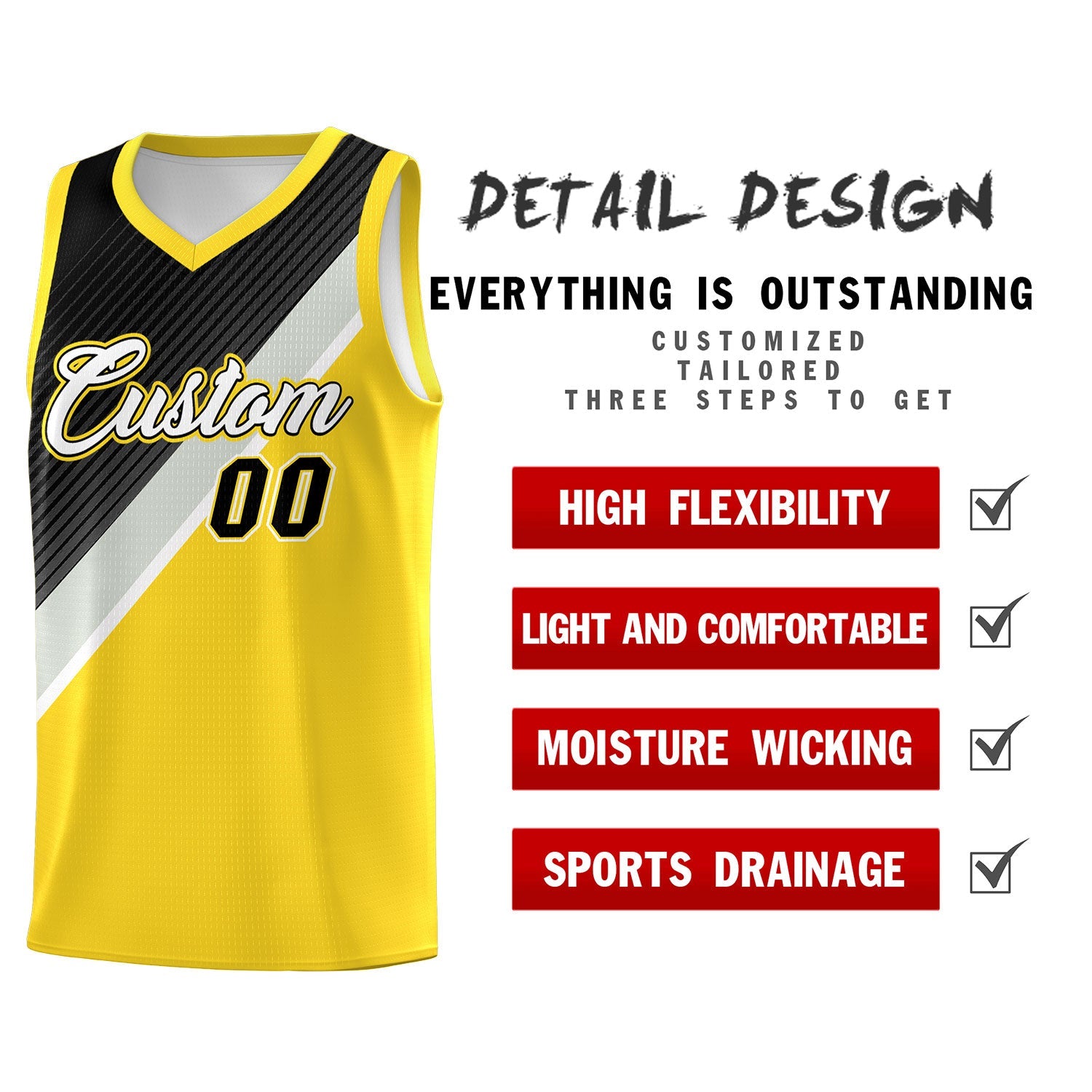 Custom Gold Black Gray Diagonal Stripes Color Block Sets Basketball Jersey | For Men,Perfect for Teams,Perfect for Coaches,Sublimation Printed,For Kid,For Youth | KXKSHOP