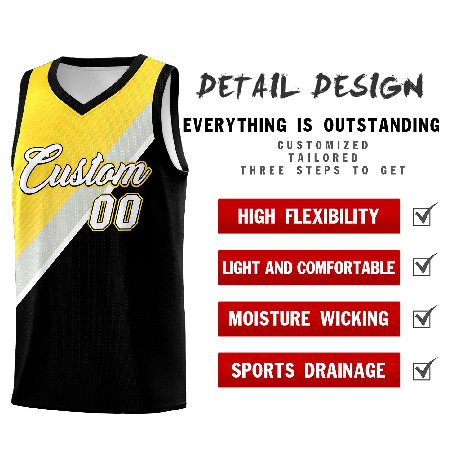 Custom Black Gold Gray Diagonal Stripes Color Block Sets Basketball Jersey | For Men,Perfect for Teams,Perfect for Coaches,Sublimation Printed,For Kid,For Youth | KXKSHOP