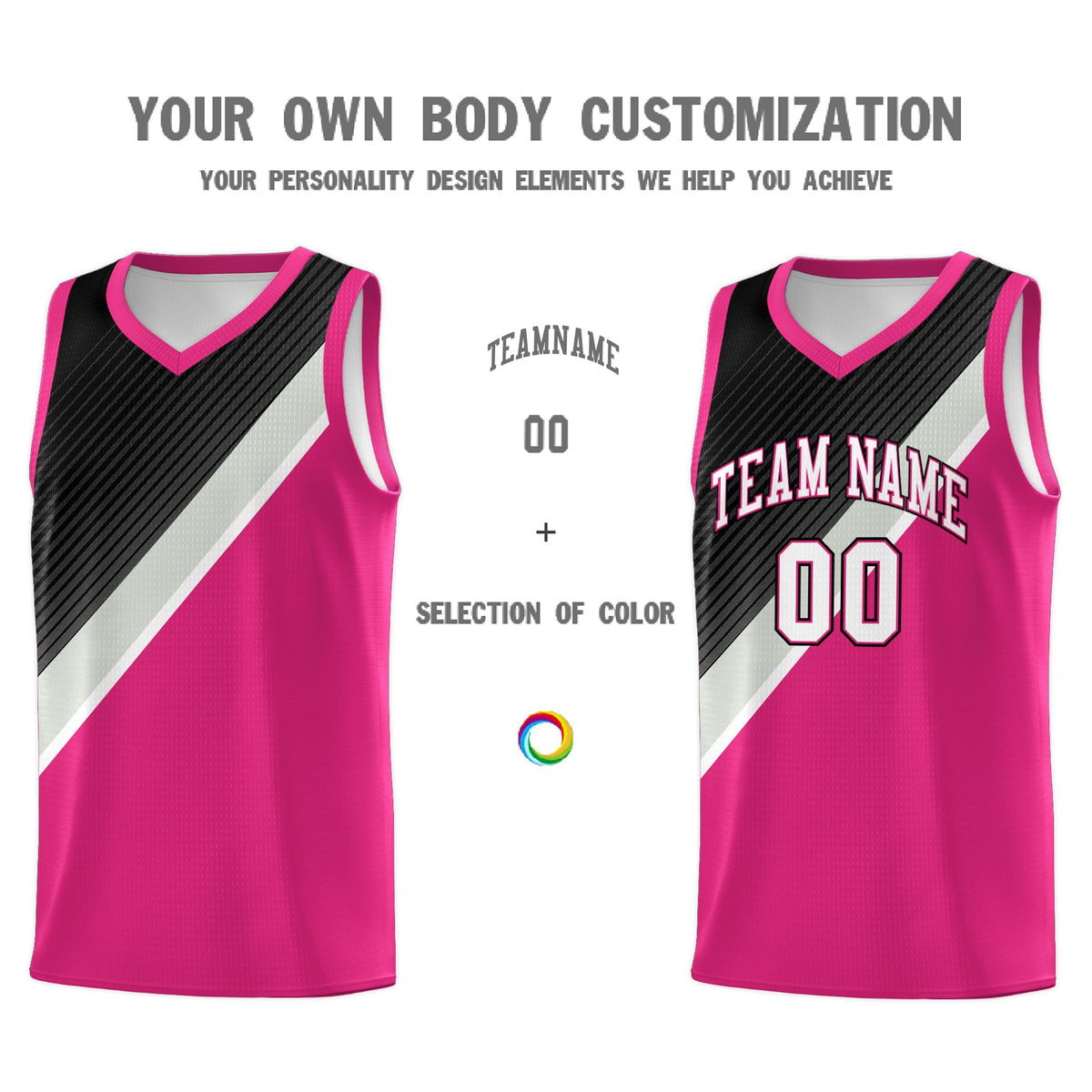 Custom Sky Blue Black Gray Diagonal Stripes Color Block Sets Basketball Jersey | For Men,Perfect for Teams,Perfect for Coaches,Sublimation Printed,For Kid,For Youth | KXKSHOP