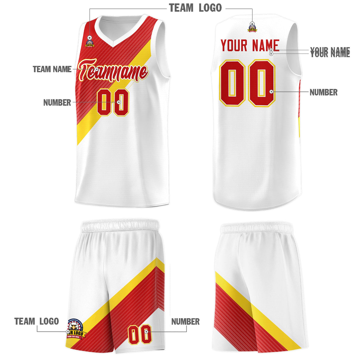 Custom Red White Diagonal Stripes Color Block Sets Basketball Jersey | For Men,Perfect for Teams,Perfect for Coaches,Sublimation Printed,For Kid,For Youth | KXKSHOP