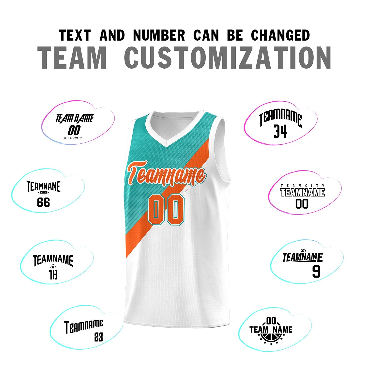 Custom Aqua Orange White Diagonal Stripes Color Block Sets Basketball Jersey | For Men,Perfect for Teams,Perfect for Coaches,Sublimation Printed,For Kid,For Youth | KXKSHOP