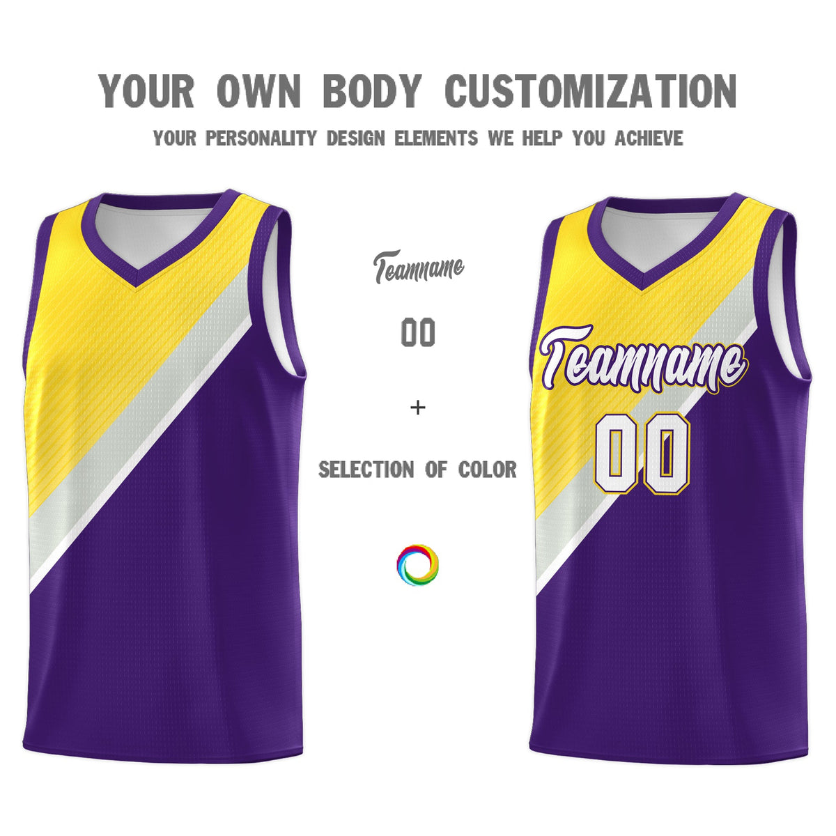 Custom Purple Gray Diagonal Stripes Color Block Sets Basketball Jersey | For Men,Perfect for Teams,Perfect for Coaches,Sublimation Printed,For Kid,For Youth | KXKSHOP