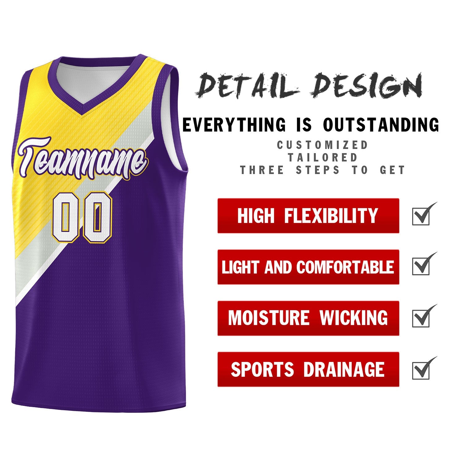 Custom Purple Gray Diagonal Stripes Color Block Sets Basketball Jersey | For Men,Perfect for Teams,Perfect for Coaches,Sublimation Printed,For Kid,For Youth | KXKSHOP