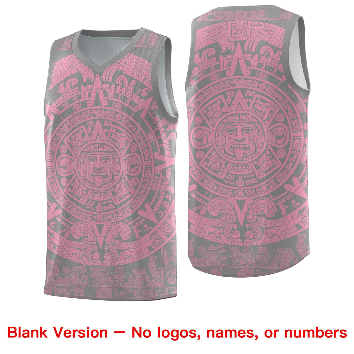 Custom Youth Basketball Jerseys Light Pink Aztec Sun Stone Pattern Custom Team Set