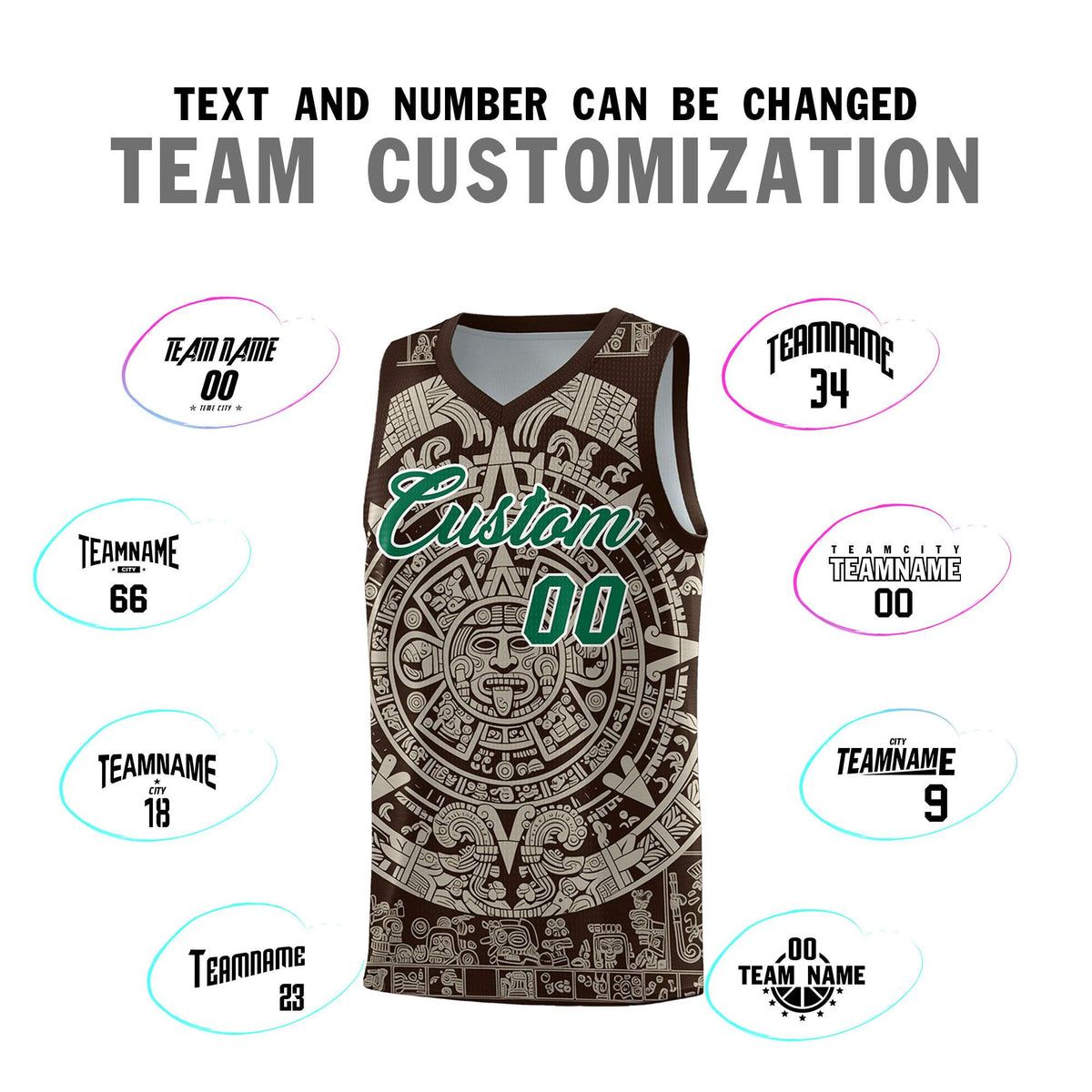 Custom Youth Basketball Jerseys Light Khaki Aztec Sun Stone Design Team Uniform