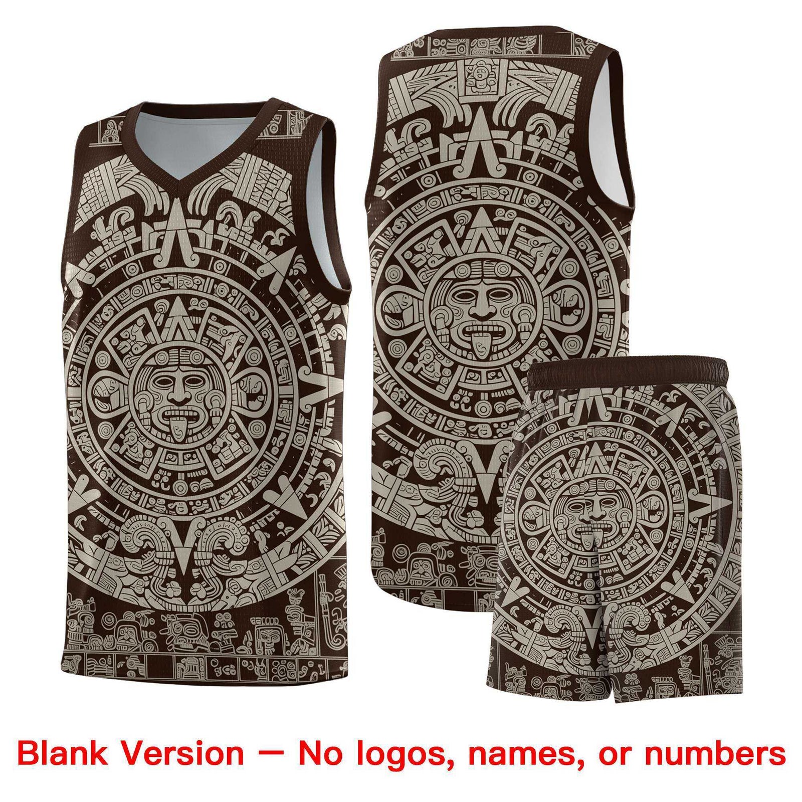 Custom Youth Basketball Jerseys Light Khaki Aztec Sun Stone Design Team Uniform