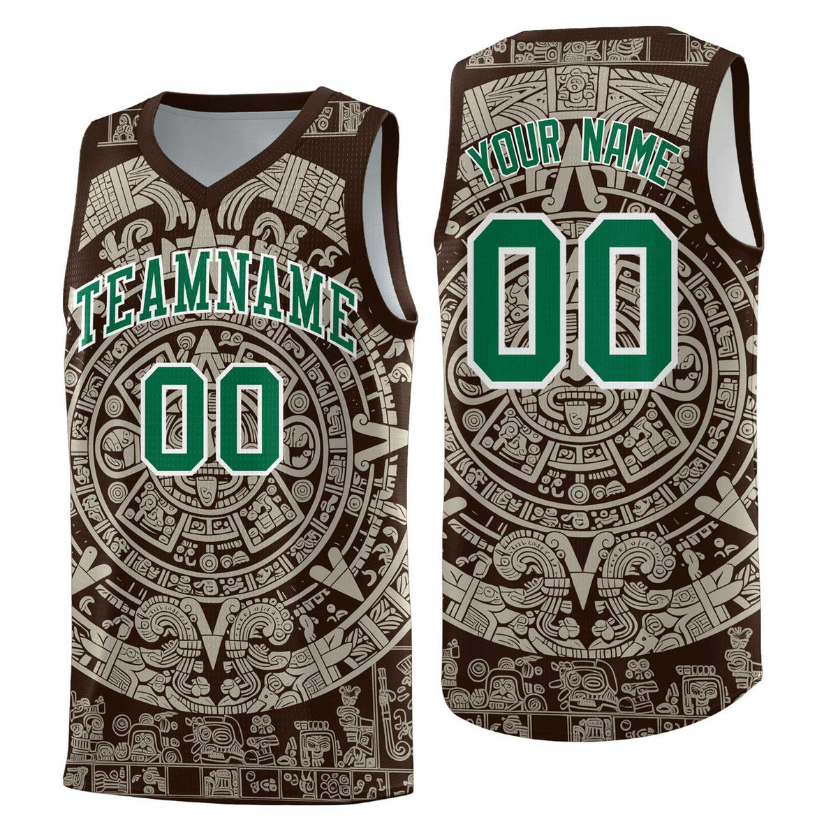 Custom Youth Basketball Jerseys Light Khaki Aztec Sun Stone Design Team Uniform