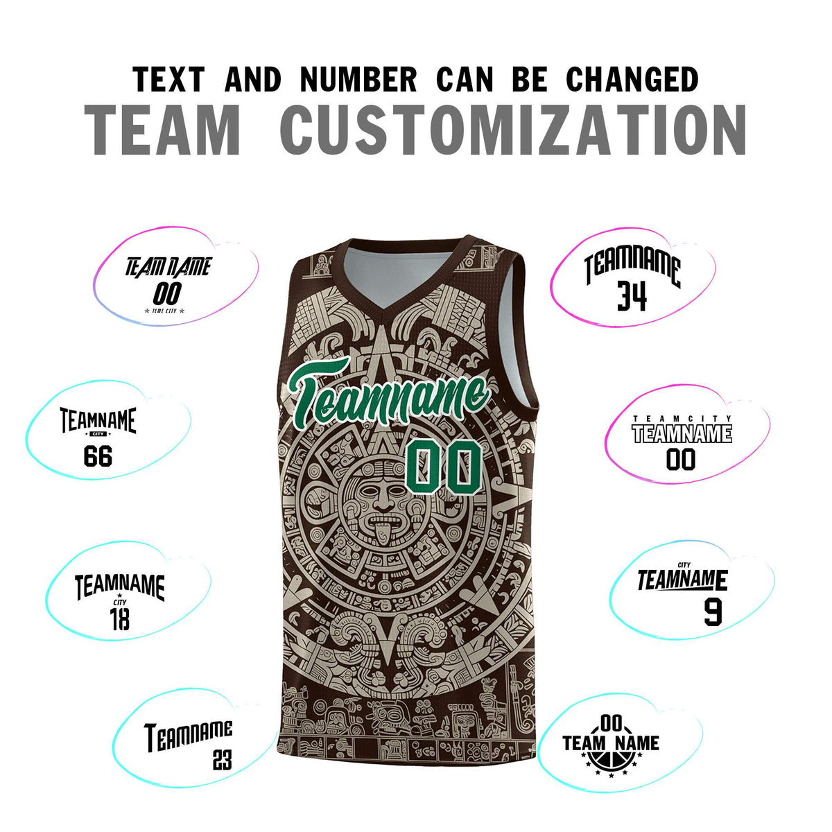 Custom Youth Basketball Jerseys Light Khaki Aztec Sun Stone Design Team Uniform