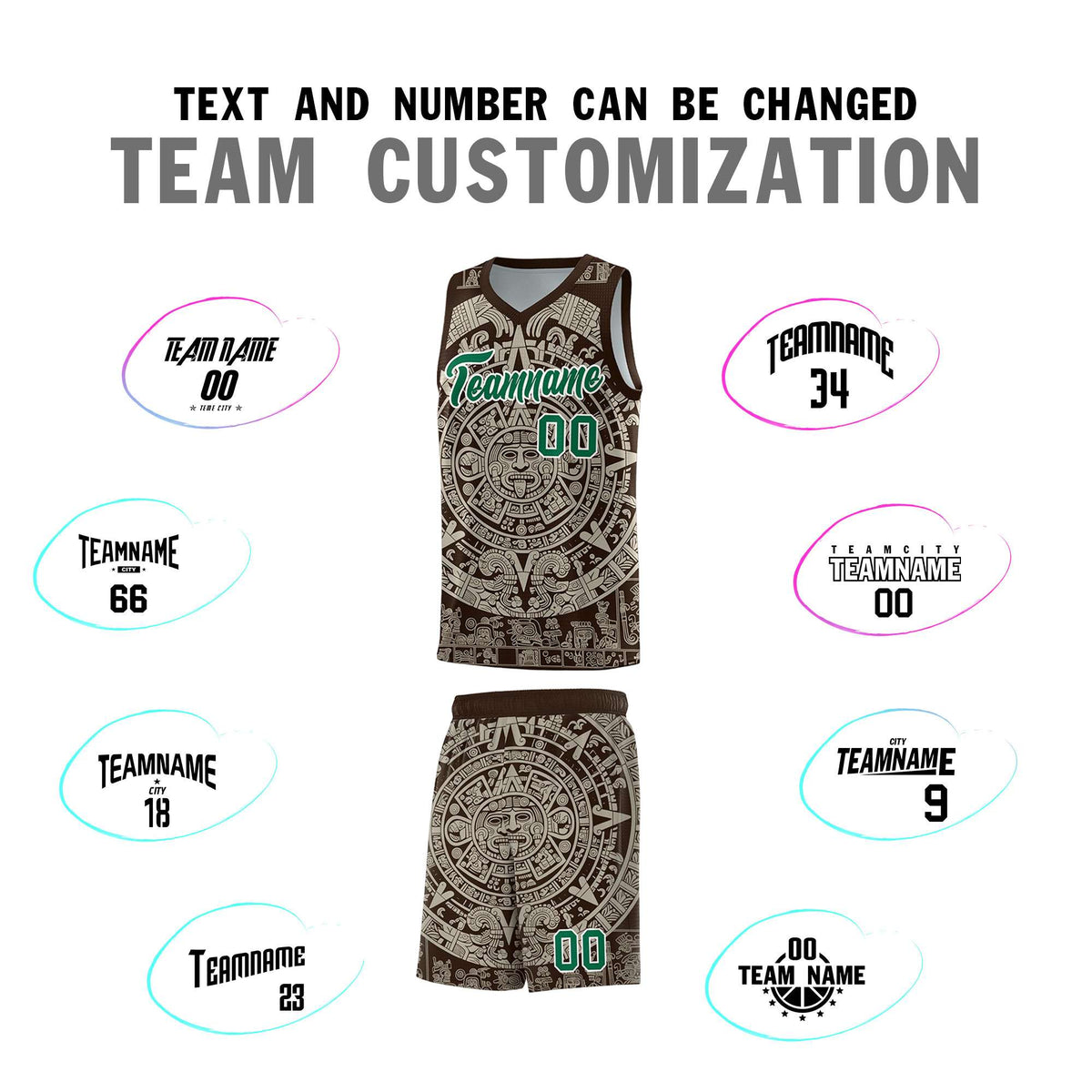 Custom Youth Basketball Jerseys Light Khaki Aztec Sun Stone Design Team Uniform