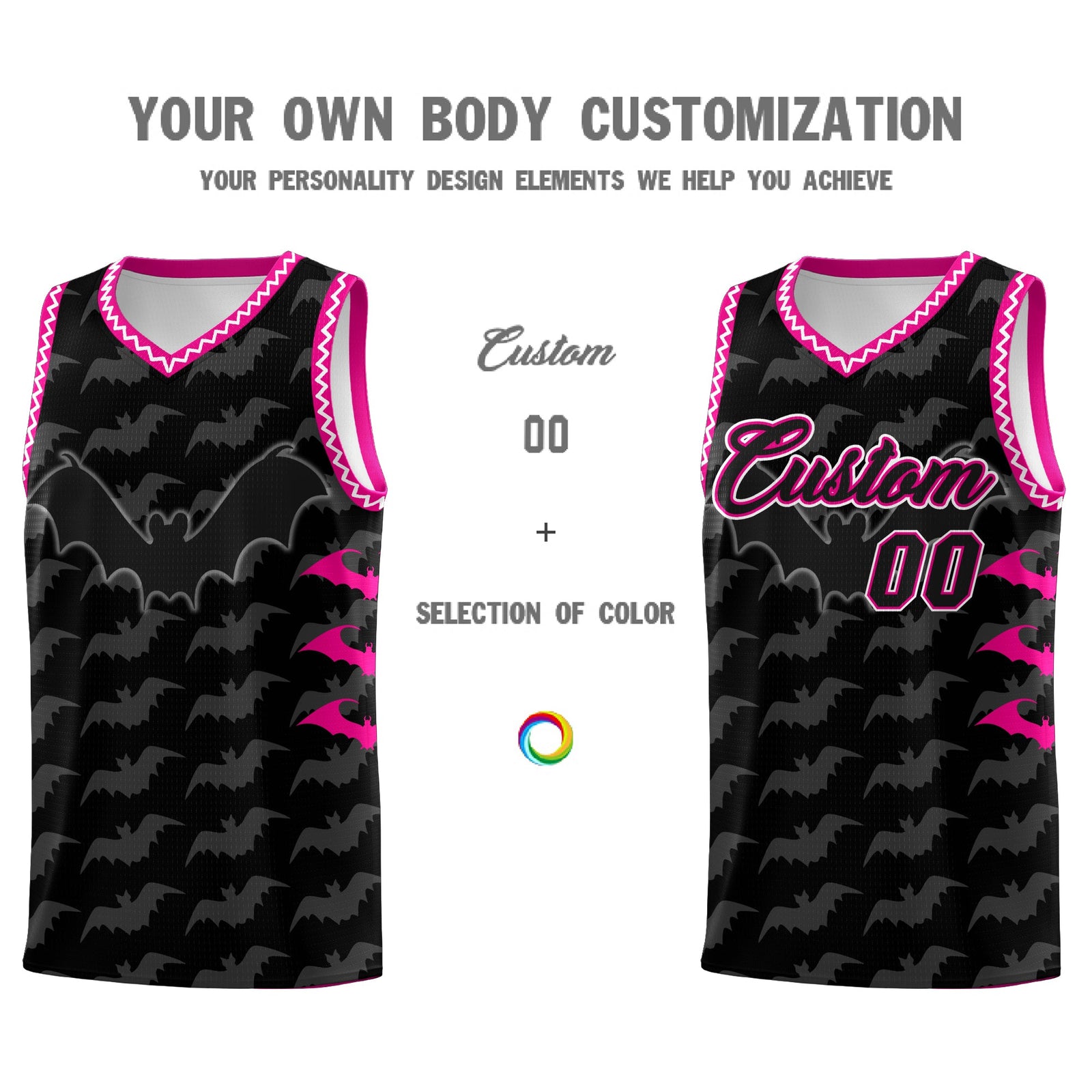 Custom Black White Bat Pattern Halloween Basketball Jersey | For Men,For Kid,For Youth,Sublimation Printed,Perfect for Training,Perfect for Parties,Add Name and Numbern | KXKSHOP