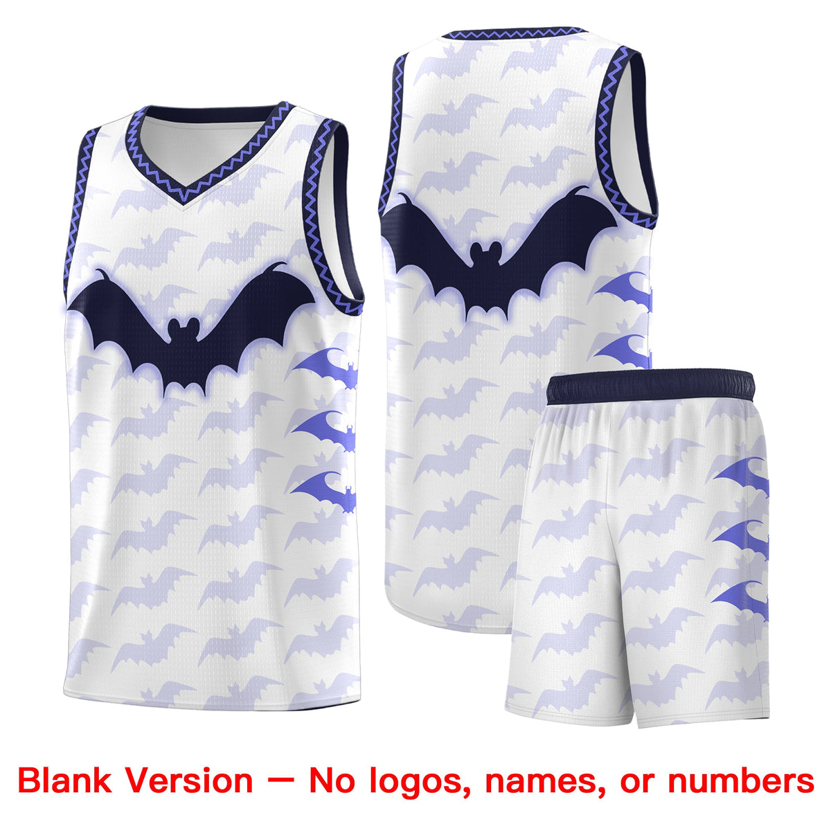Custom White Purple Navy Bat Pattern Halloween Basketball Jersey | For Men,For Kid,For Youth,Sublimation Printed,Perfect for Training,Perfect for Parties,Add Name and Numbern | KXKSHOP