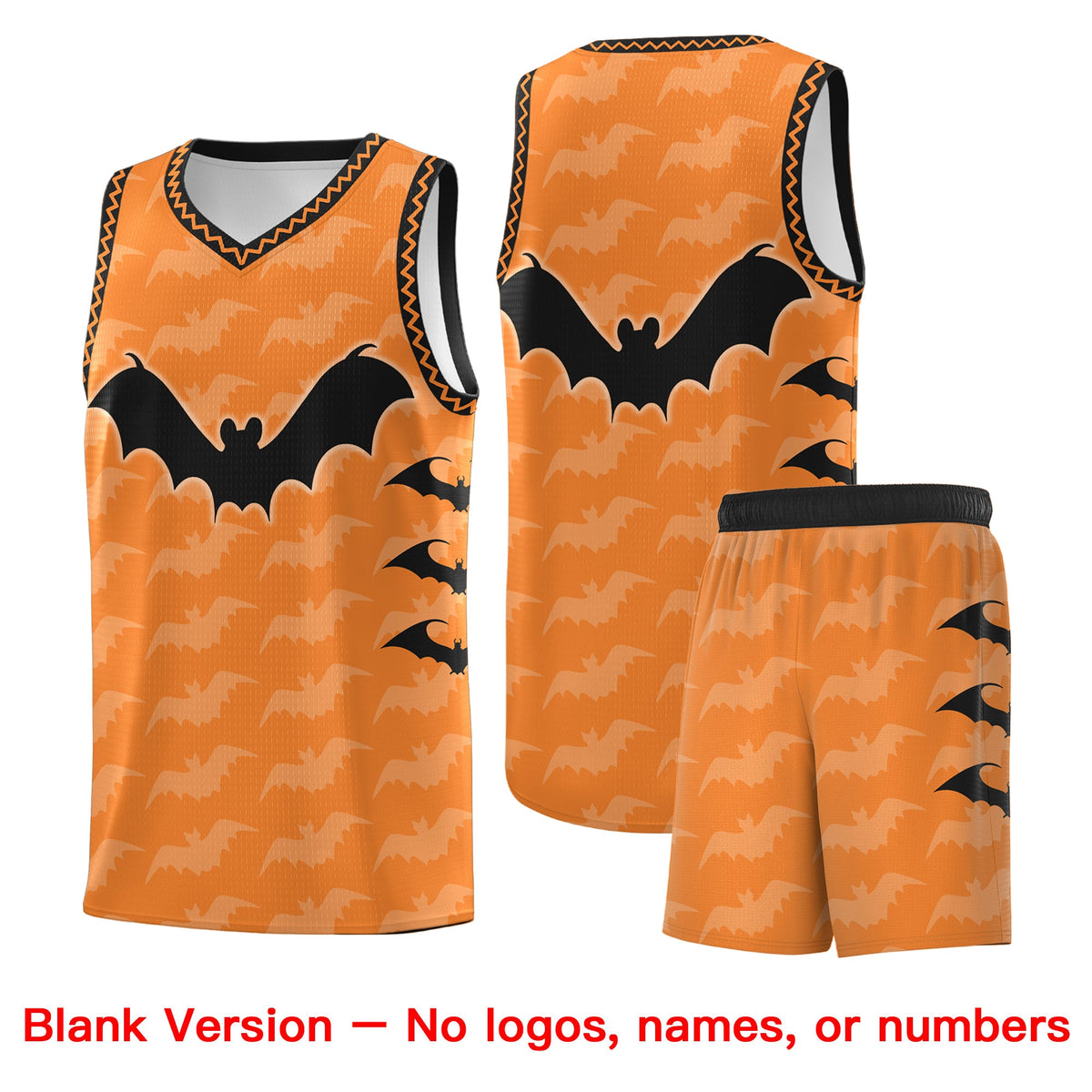 Custom Gold Orange Bat Pattern Halloween Basketball Jersey | For Men,For Kid,For Youth,Sublimation Printed,Perfect for Training,Perfect for Parties,Add Name and Numbern | KXKSHOP