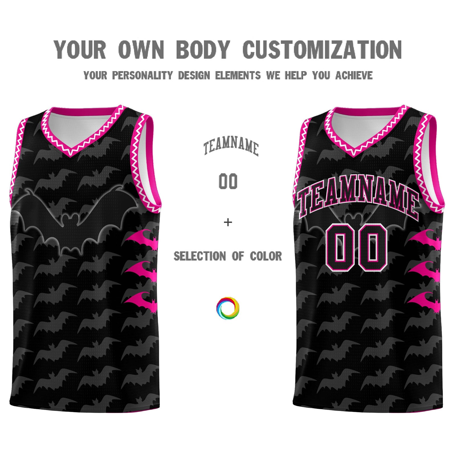 Custom Black White Bat Pattern Halloween Basketball Jersey | For Men,For Kid,For Youth,Sublimation Printed,Perfect for Training,Perfect for Parties,Add Name and Numbern | KXKSHOP