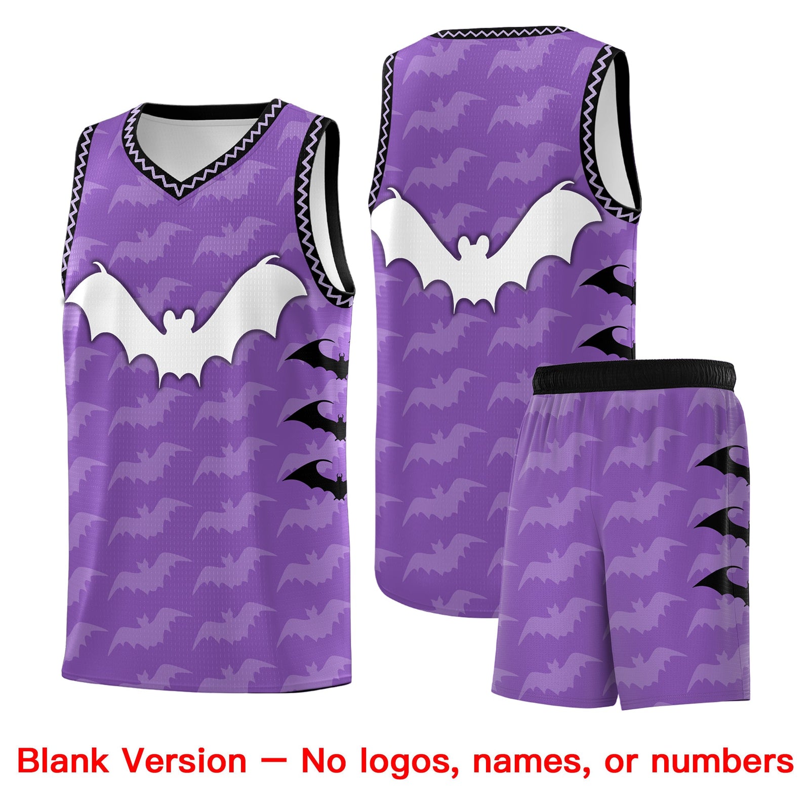 Custom Light Purple Bat Pattern Halloween Basketball Jersey | For Men,For Kid,For Youth,Sublimation Printed,Perfect for Training,Perfect for Parties,Add Name and Numbern | KXKSHOP
