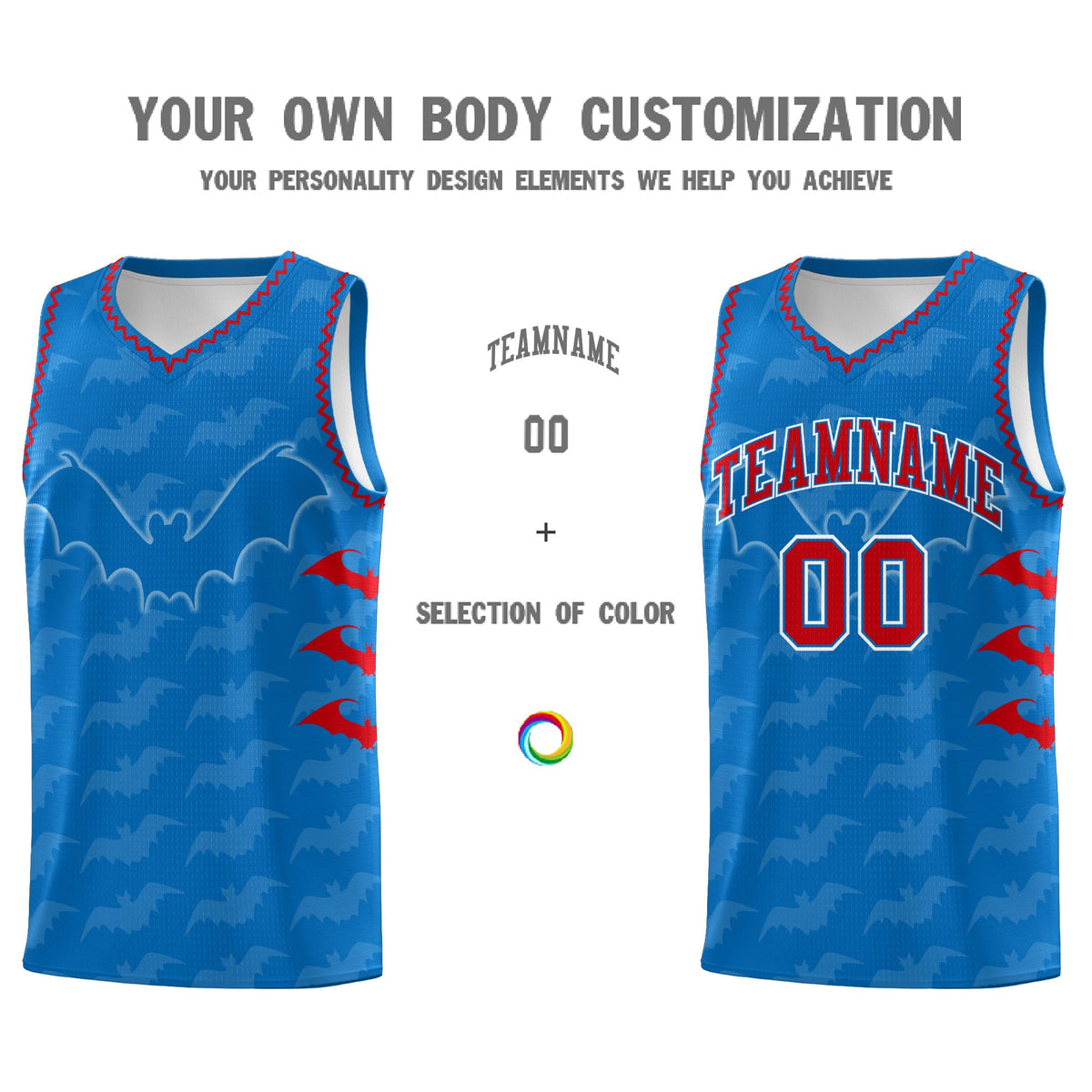 Custom Royal Red Bat Pattern Halloween Basketball Jersey | For Men,For Kid,For Youth,Sublimation Printed,Perfect for Training,Perfect for Parties,Add Name and Numbern | KXKSHOP
