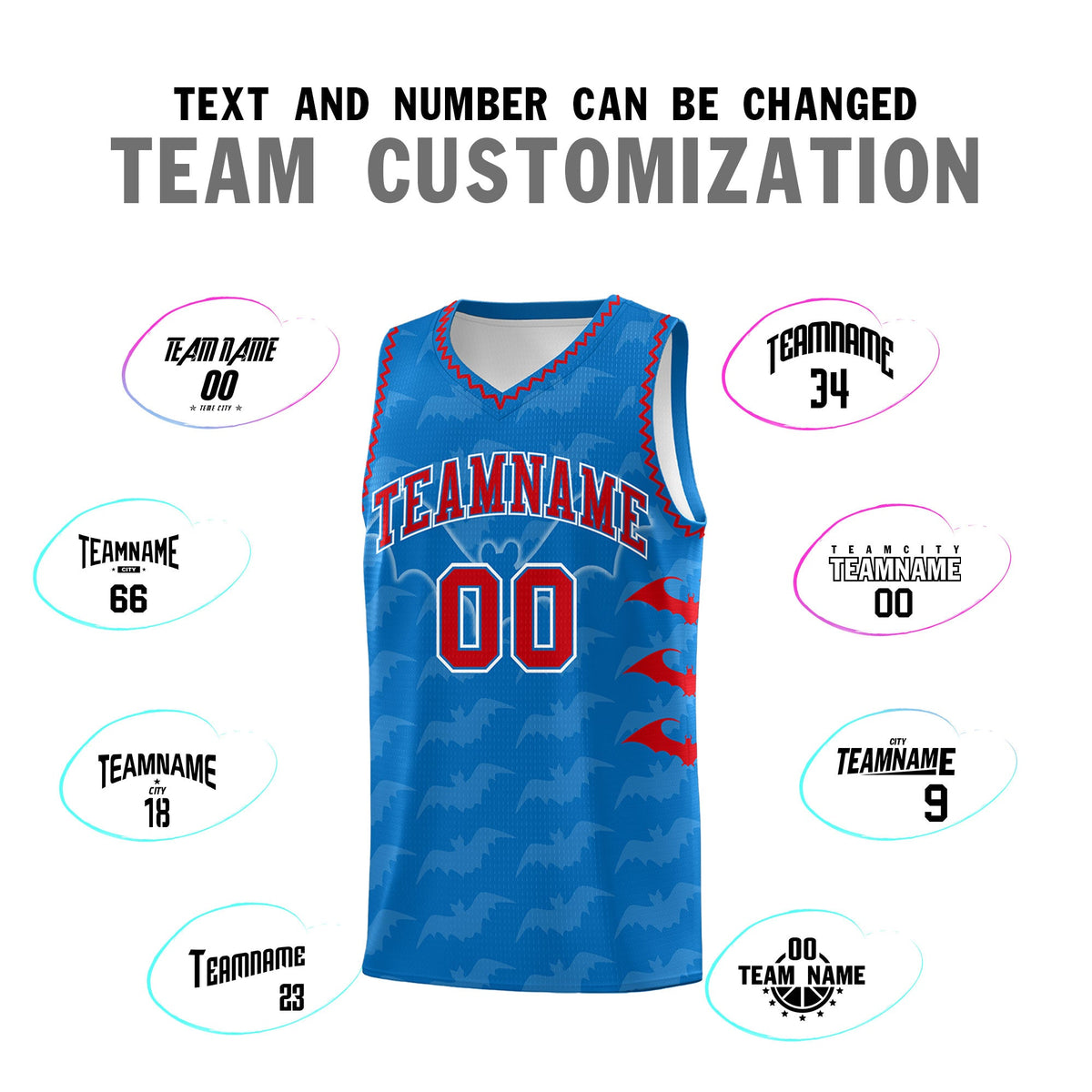 Custom Royal Red Bat Pattern Halloween Basketball Jersey | For Men,For Kid,For Youth,Sublimation Printed,Perfect for Training,Perfect for Parties,Add Name and Numbern | KXKSHOP