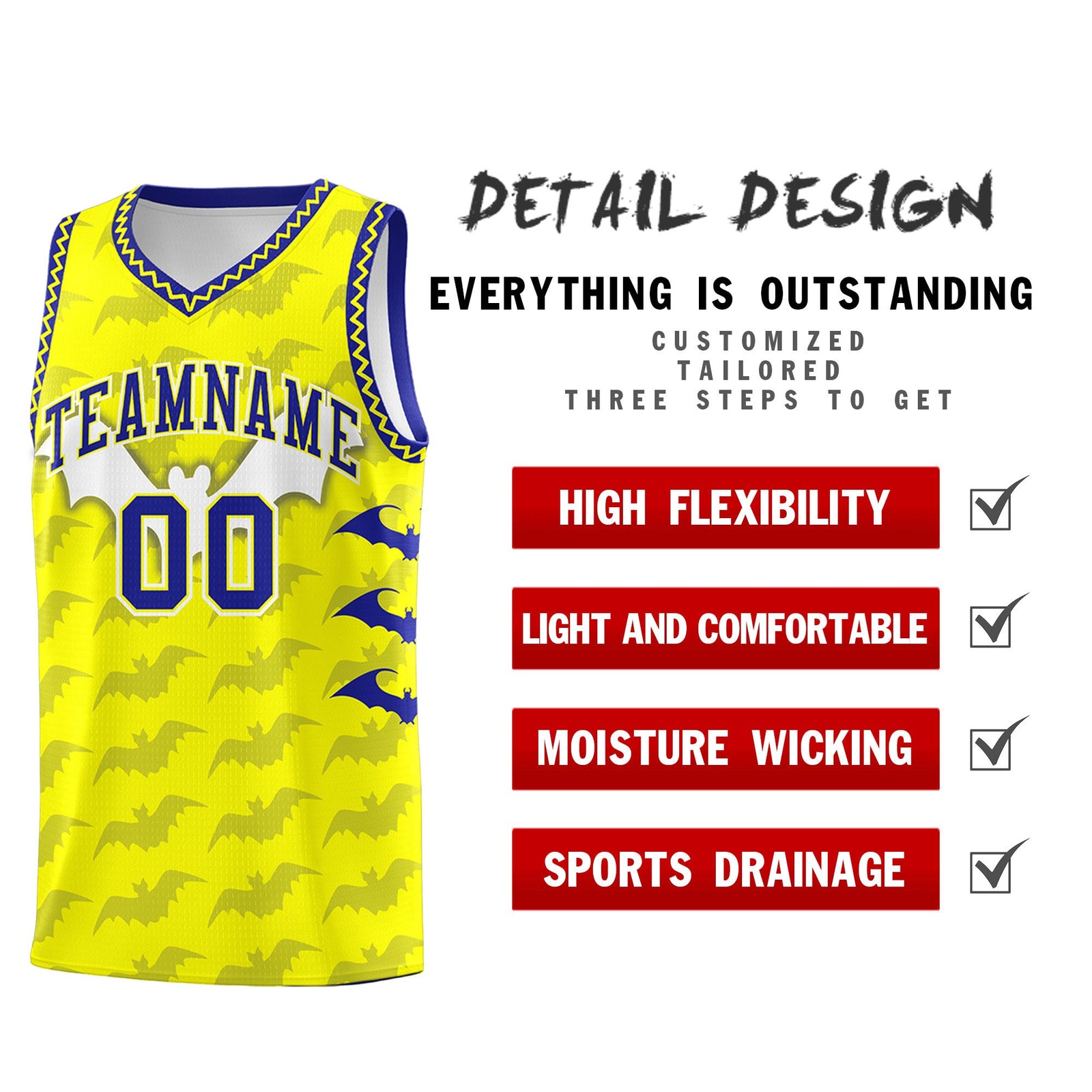 Custom Fluorescent Yellow Bat Pattern Halloween Basketball Jersey | For Men,For Kid,For Youth,Sublimation Printed,Perfect for Training,Perfect for Parties,Add Name and Numbern | KXKSHOP