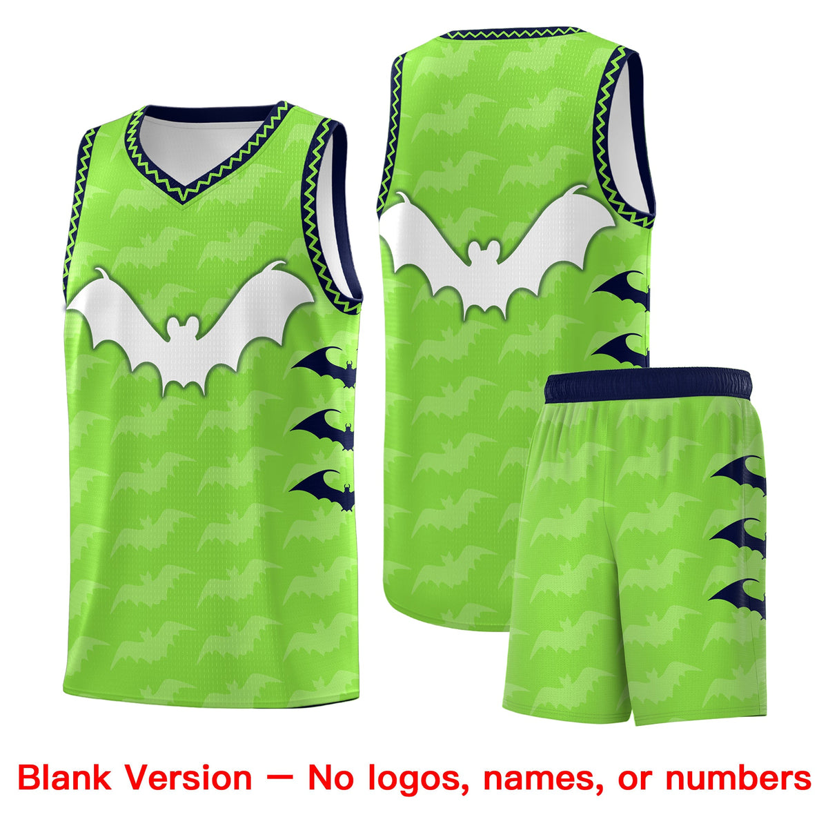 Custom Fluorescent Green Bat Pattern Halloween Basketball Jersey | For Men,For Kid,For Youth,Sublimation Printed,Perfect for Training,Perfect for Parties,Add Name and Numbern | KXKSHOP