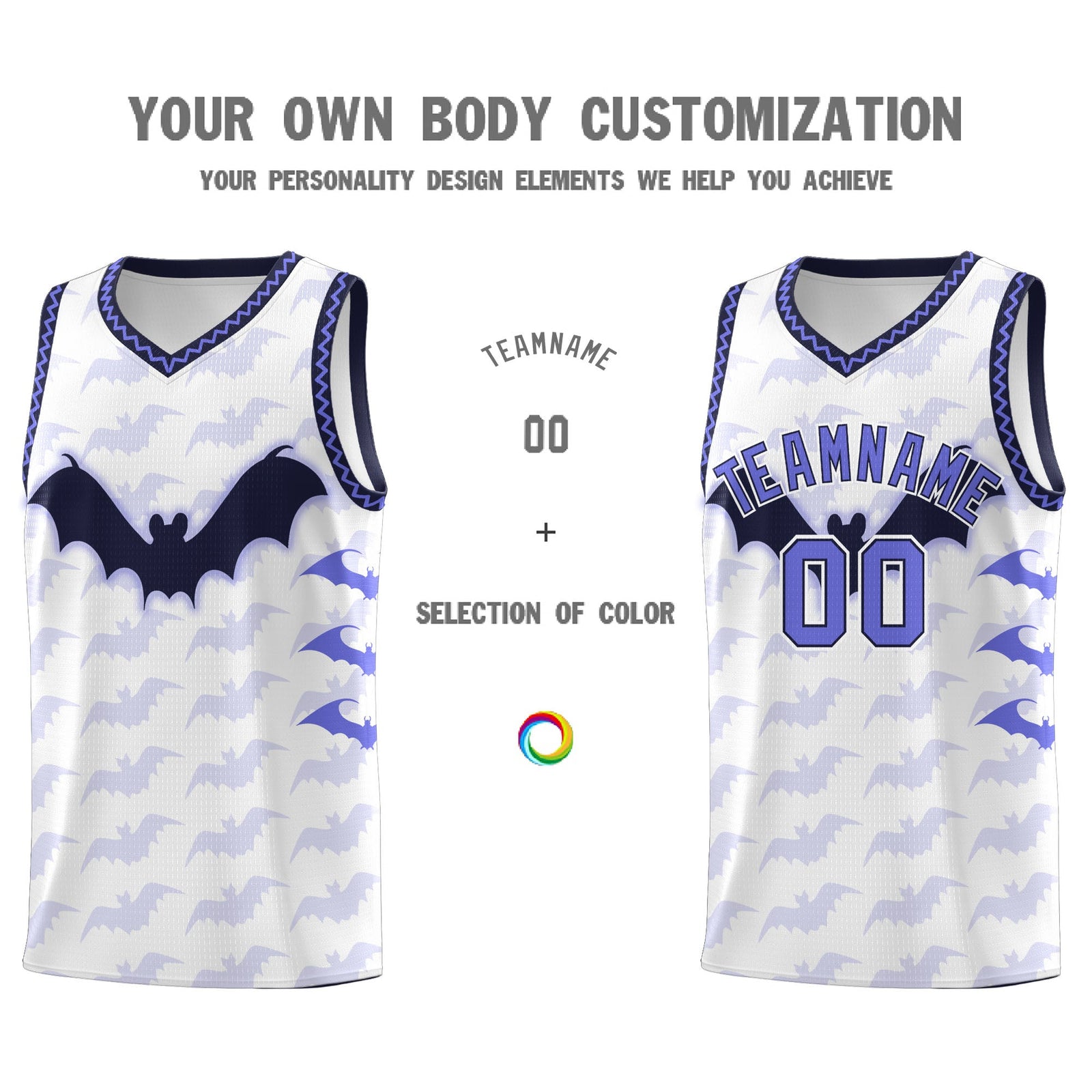 Custom White Purple Navy Bat Pattern Halloween Basketball Jersey | For Men,For Kid,For Youth,Sublimation Printed,Perfect for Training,Perfect for Parties,Add Name and Numbern | KXKSHOP