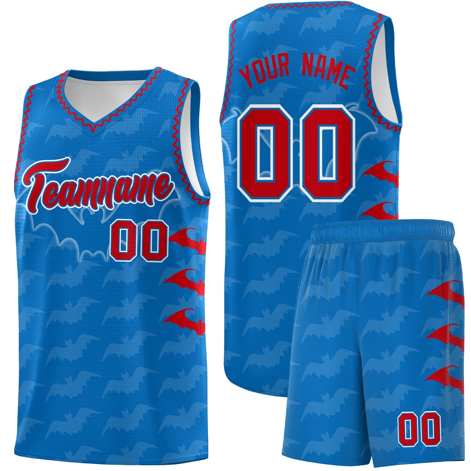 Custom Royal Red Bat Pattern Halloween Basketball Jersey | For Men,For Kid,For Youth,Sublimation Printed,Perfect for Training,Perfect for Parties,Add Name and Numbern | KXKSHOP