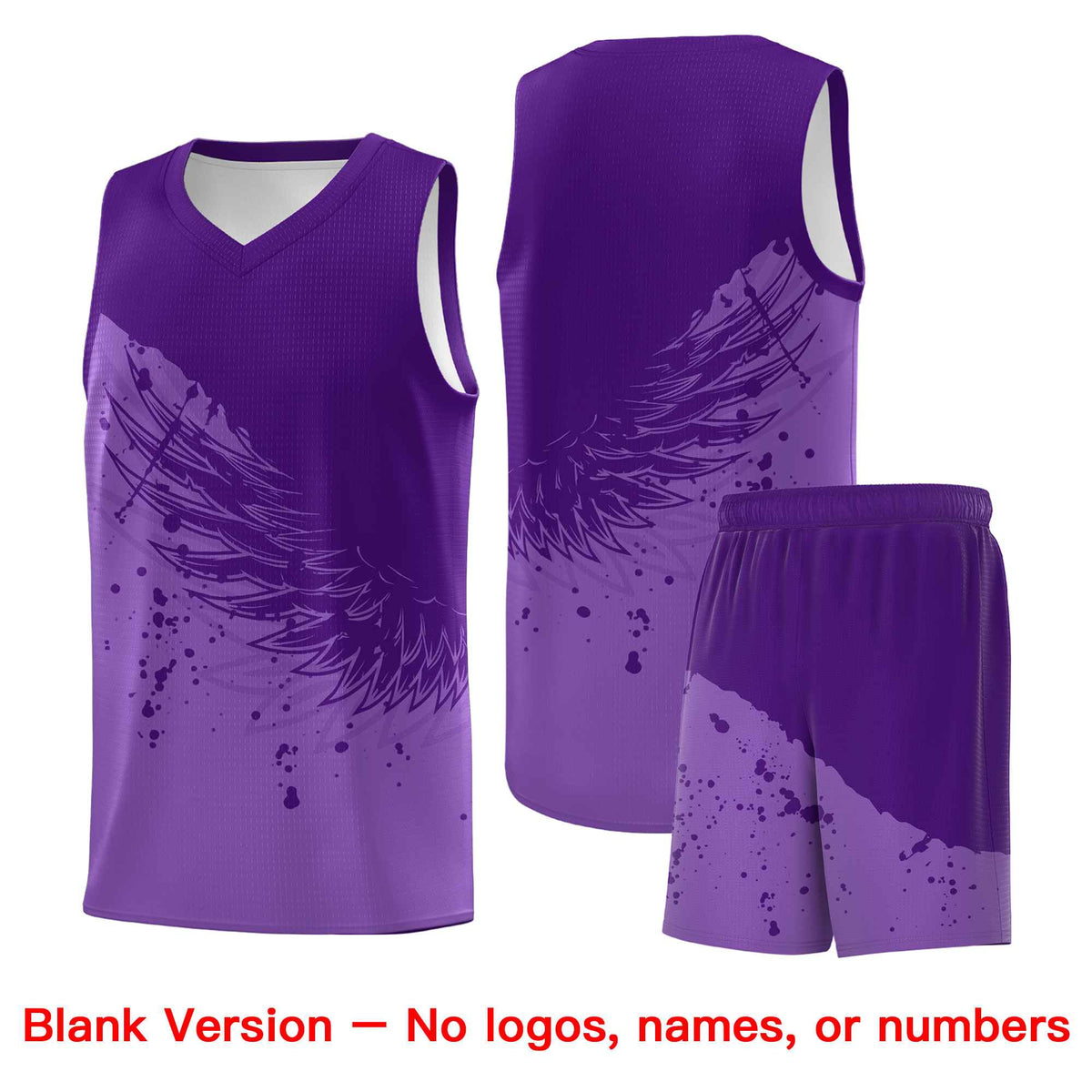 Custom Light Purple Purple Wing Pattern Sports Uniform Basketball Jersey| KXKSHOP
