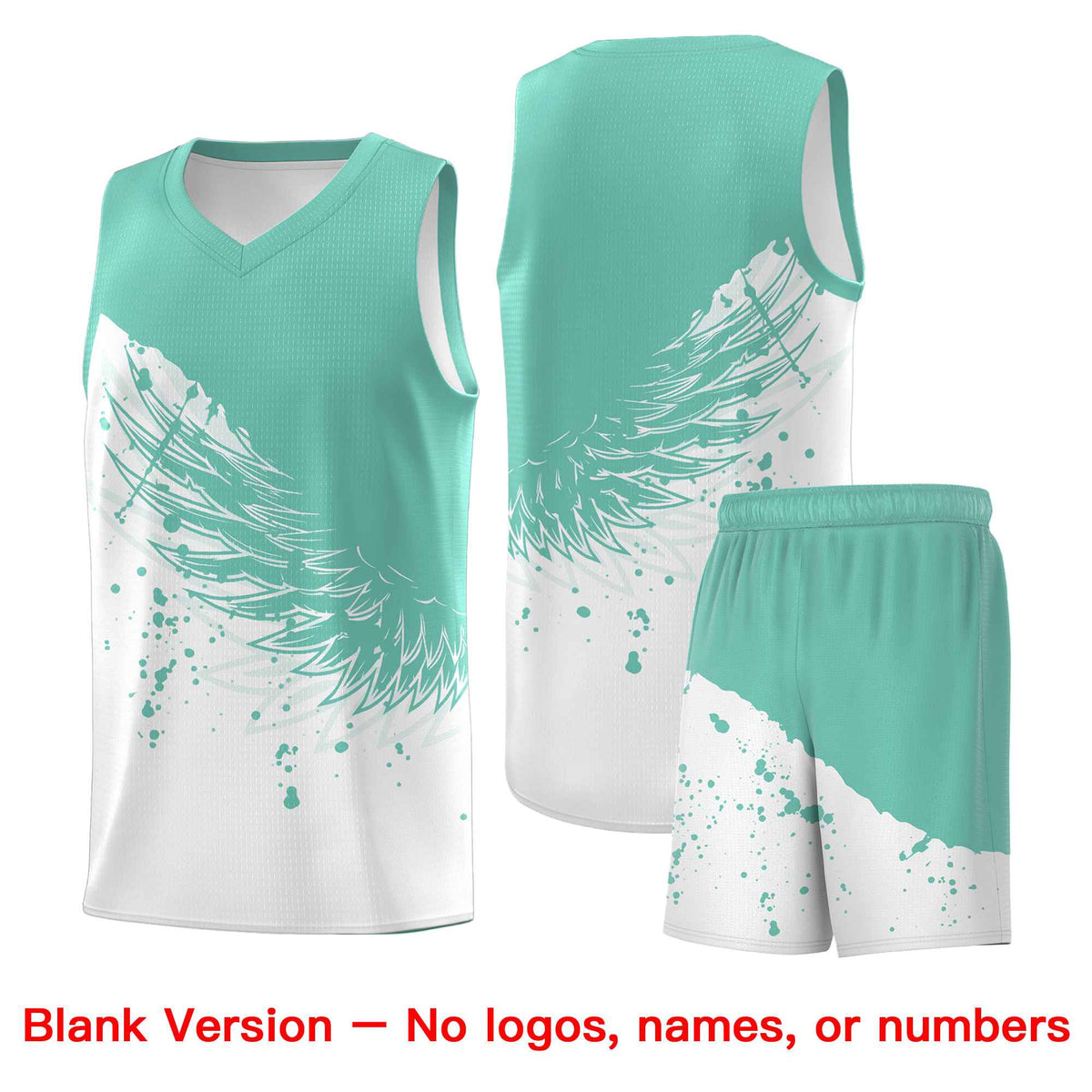 Custom White Bright Green Wing Pattern Sports Uniform Basketball Jersey| KXKSHOP