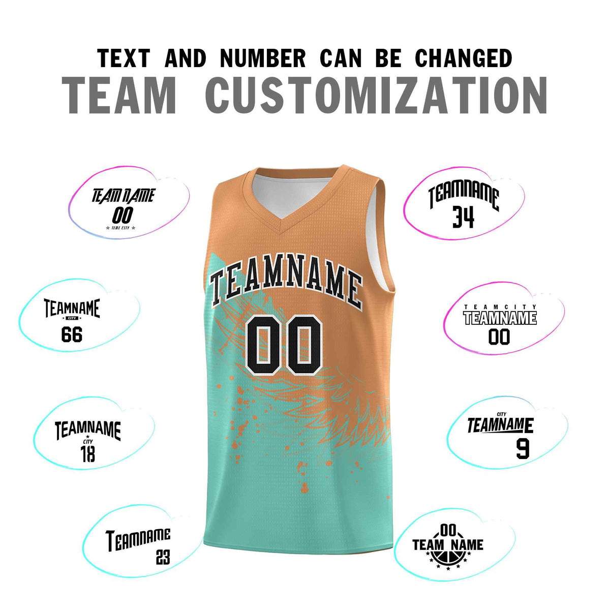 Custom Bright Green Buckskin Brown Wing Pattern Sports Uniform Basketball Jersey
