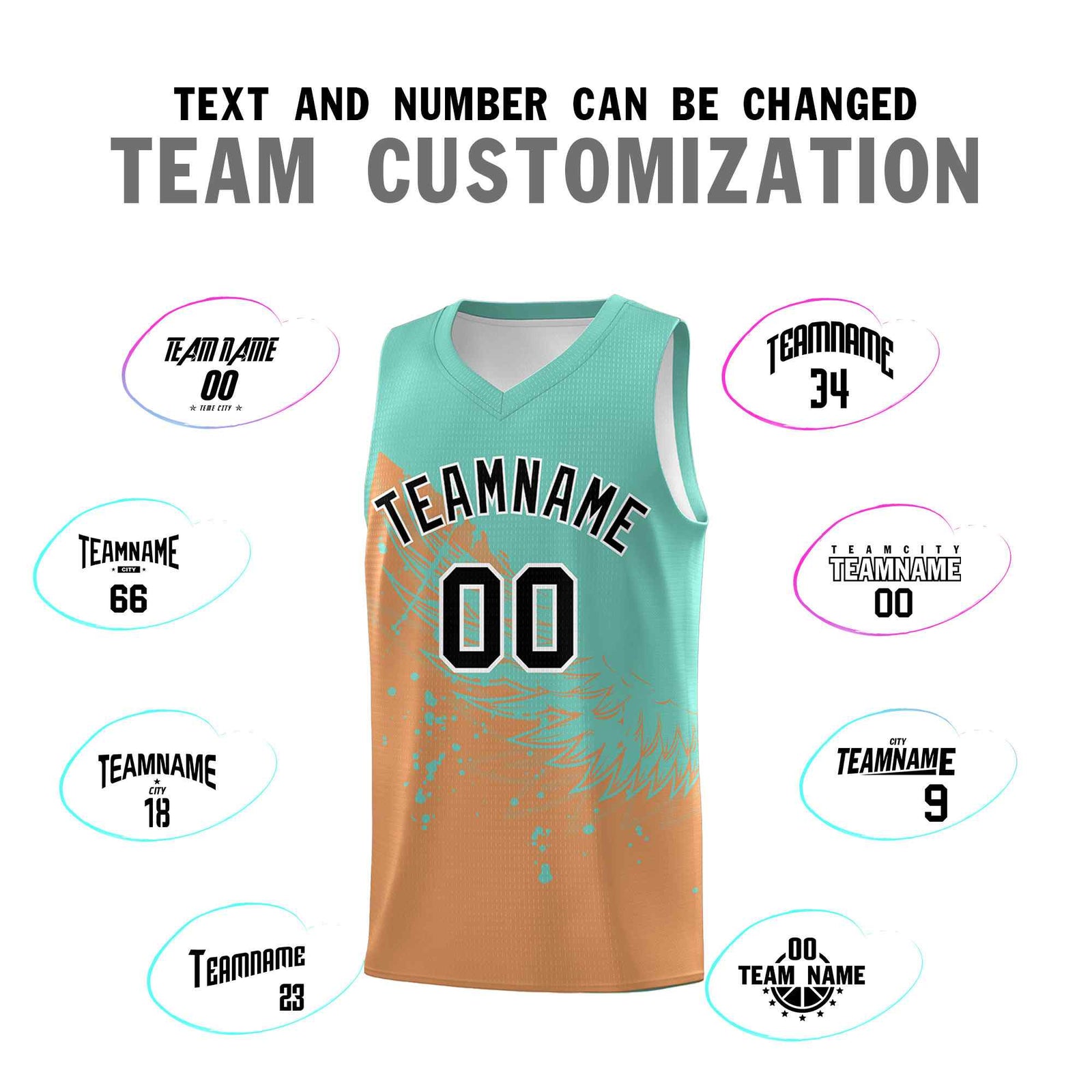 Custom Buckskin Brown Bright Green Wing Pattern Sports Uniform Basketball Jersey