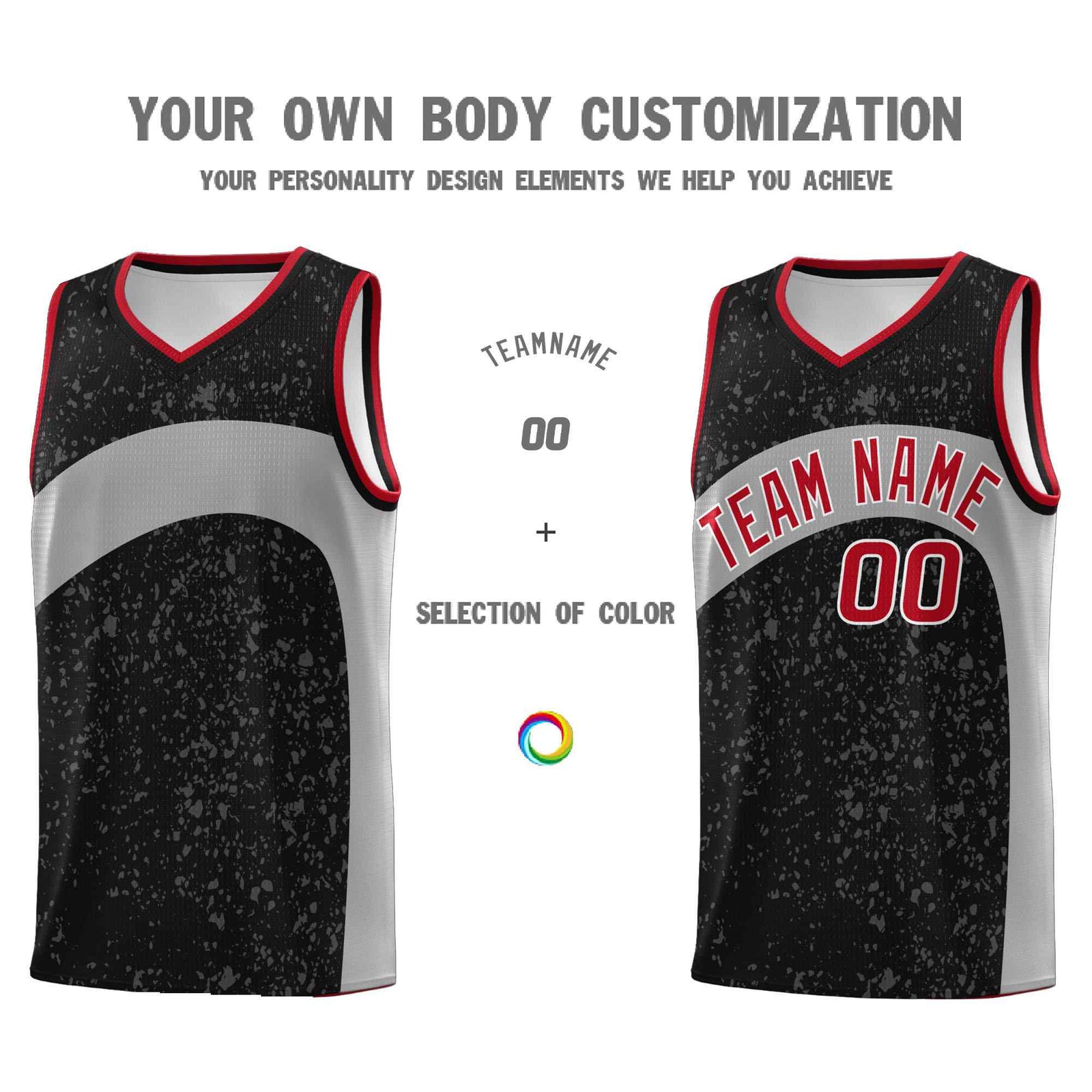 Custom Black Light Gray Dot Graffiti Pattern Irregular Team Names Sports Uniform Basketball Jersey