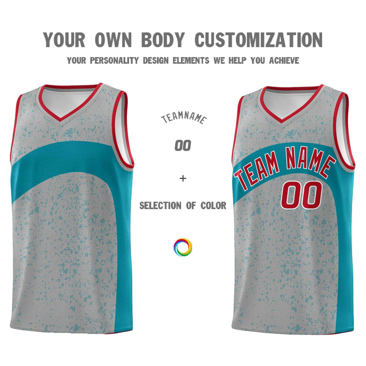 Custom Light Gray Aqua Dot Graffiti Pattern Irregular Team Names Sports Uniform Basketball Jersey