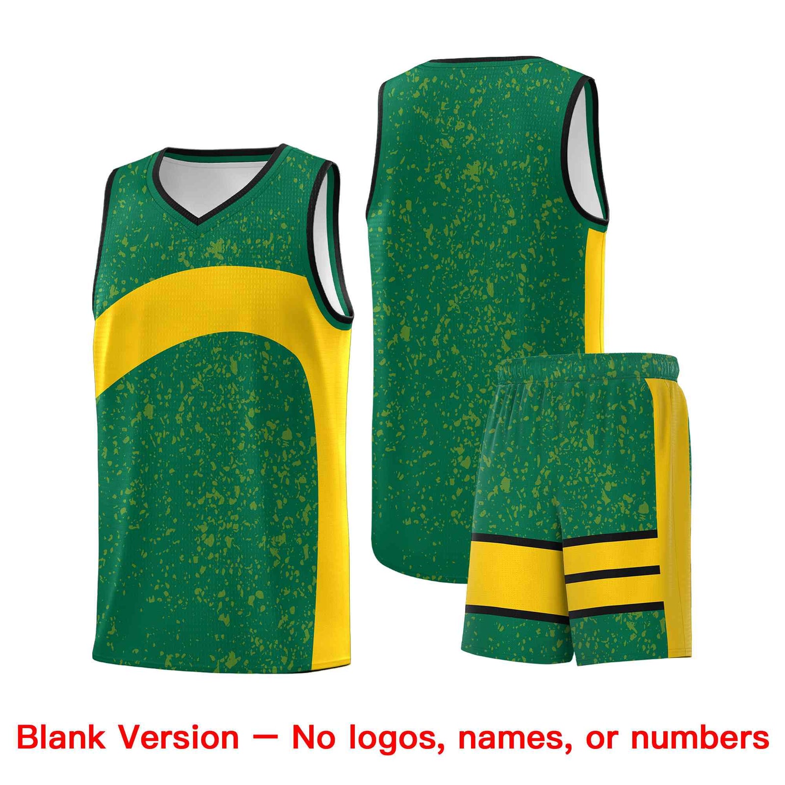 Custom Kelly Green Gold Dot Graffiti Pattern Irregular Team Names Sports Uniform Basketball Jersey| KXKSHOP