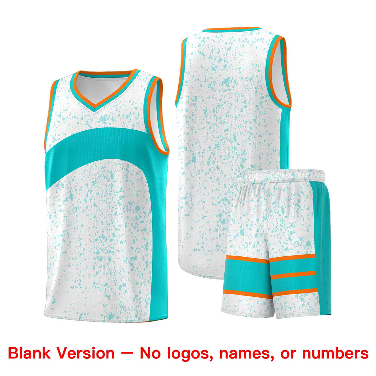 Custom White Aqua Dot Graffiti Pattern Irregular Team Names Sports Uniform Basketball Jersey