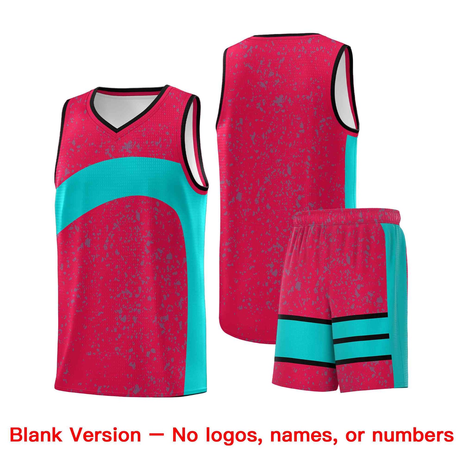 Custom Red Aqua Dot Graffiti Pattern Irregular Team Names Sports Uniform Basketball Jersey| KXKSHOP
