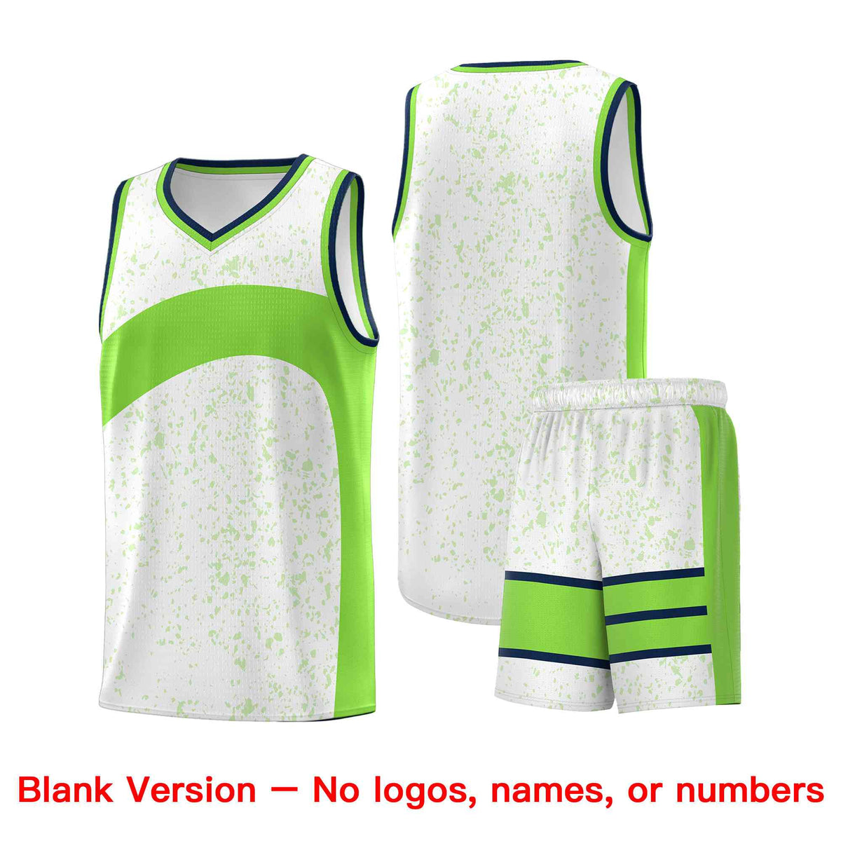 Custom White Fluorescent Green Dot Graffiti Pattern Irregular Team Names Sports Uniform Basketball Jersey