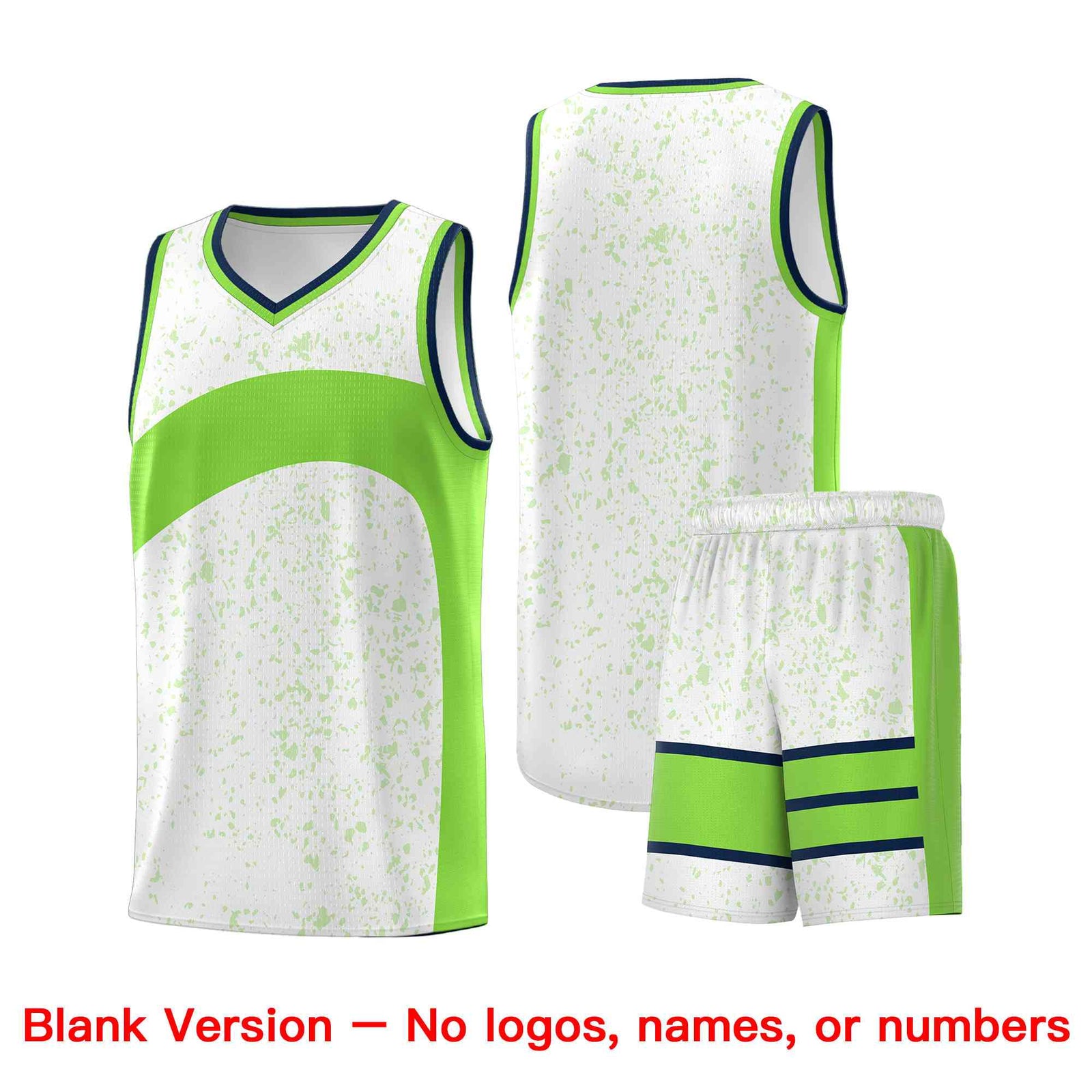Custom White Fluorescent Green Dot Graffiti Pattern Irregular Team Names Sports Uniform Basketball Jersey| KXKSHOP
