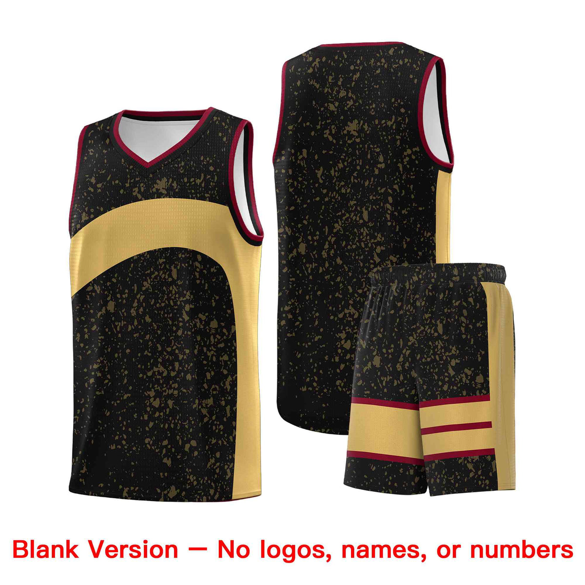 Custom Black Old Gold Dot Graffiti Pattern Irregular Team Names Sports Uniform Basketball Jersey