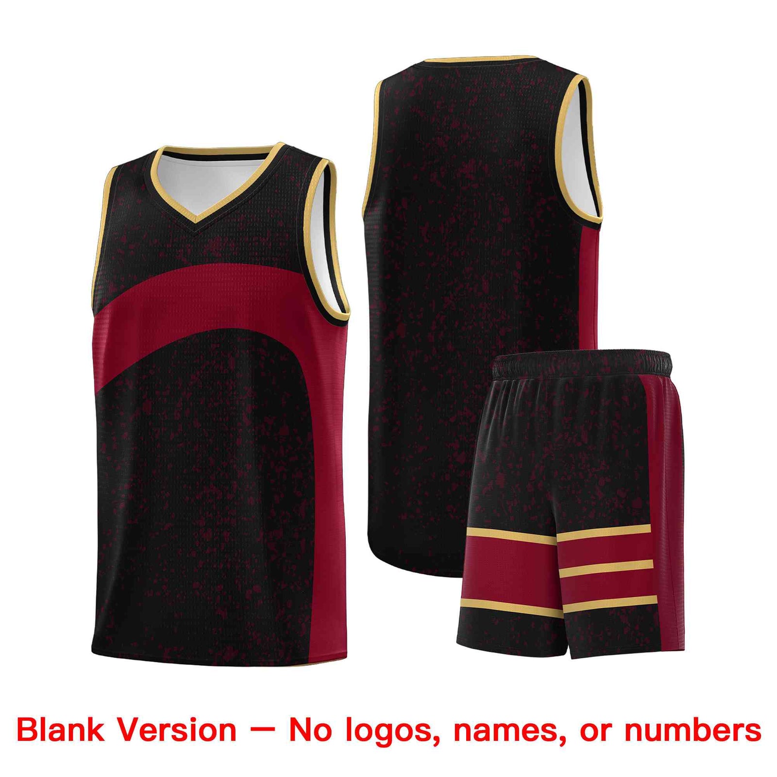 Custom Black Crimson Dot Graffiti Pattern Irregular Team Names Sports Uniform Basketball Jersey| KXKSHOP