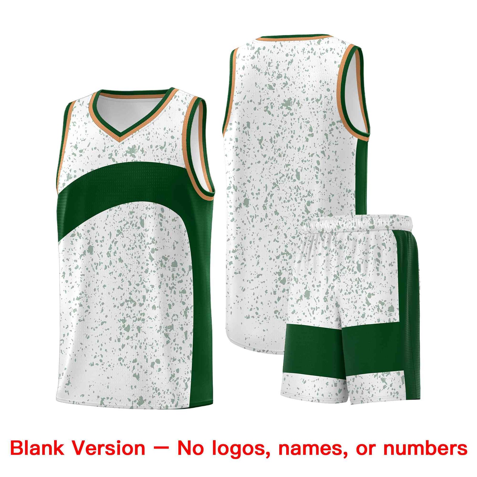 Custom White Green Dot Graffiti Pattern Irregular Team Names Sports Uniform Basketball Jersey| KXKSHOP