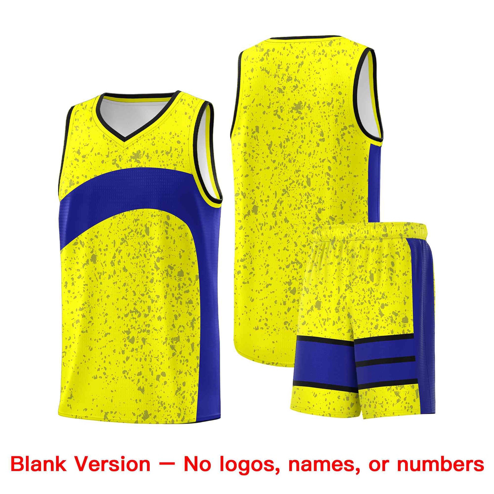 Custom Fluorescent Yellow Royal Dot Graffiti Pattern Irregular Team Names Sports Uniform Basketball Jersey| KXKSHOP