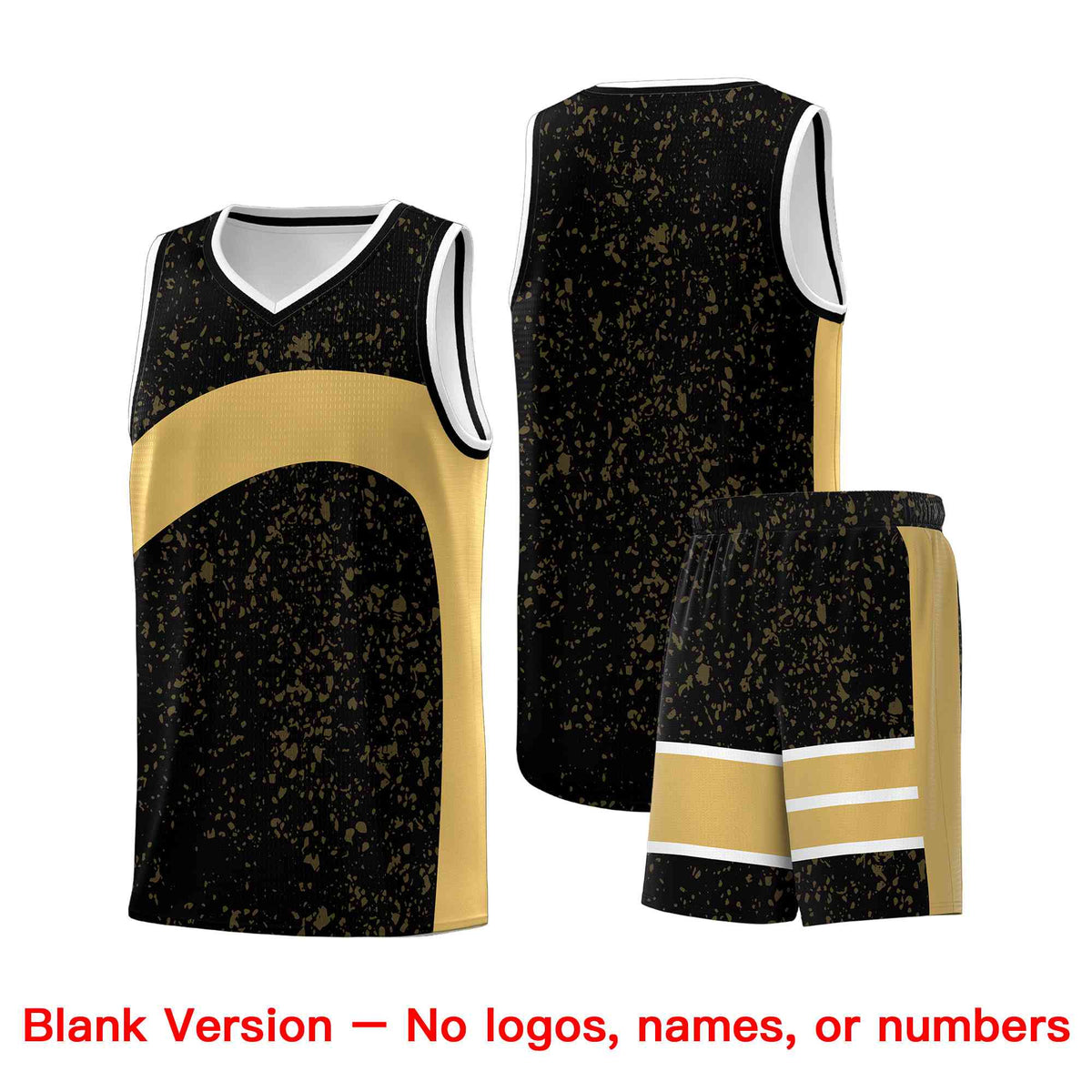 Custom Black Old Gold Dot Graffiti Pattern Irregular Team Names Sports Uniform Basketball Jersey