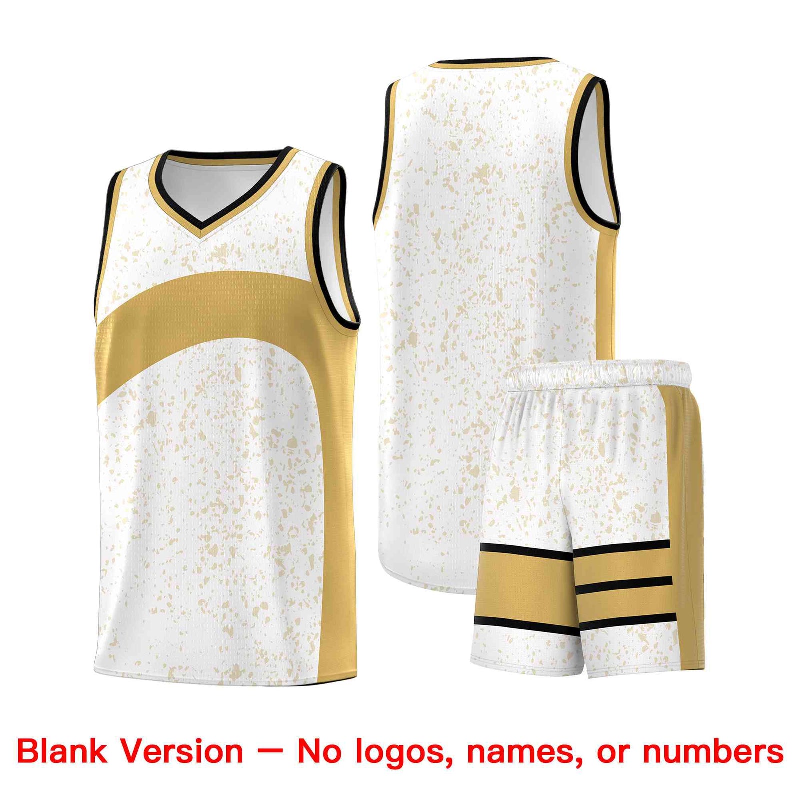 Custom White Old Gold Dot Graffiti Pattern Irregular Team Names Sports Uniform Basketball Jersey| KXKSHOP