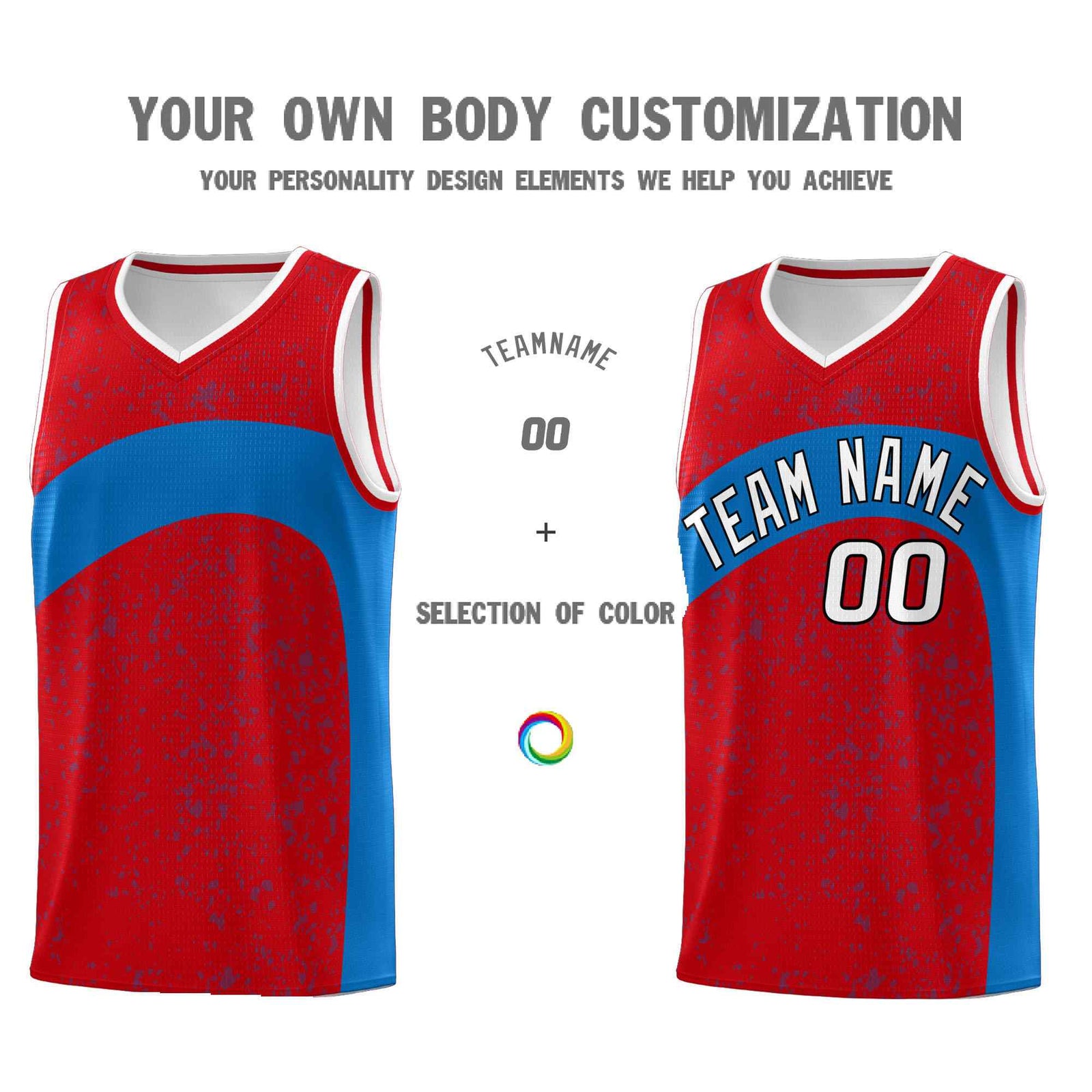 Custom Red Royal Dot Graffiti Pattern Irregular Team Names Sports Uniform Basketball Jersey
