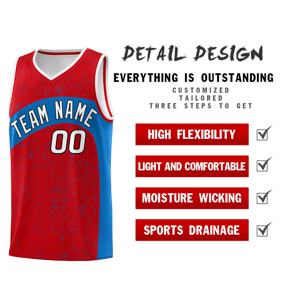 Custom Red Royal Dot Graffiti Pattern Irregular Team Names Sports Uniform Basketball Jersey