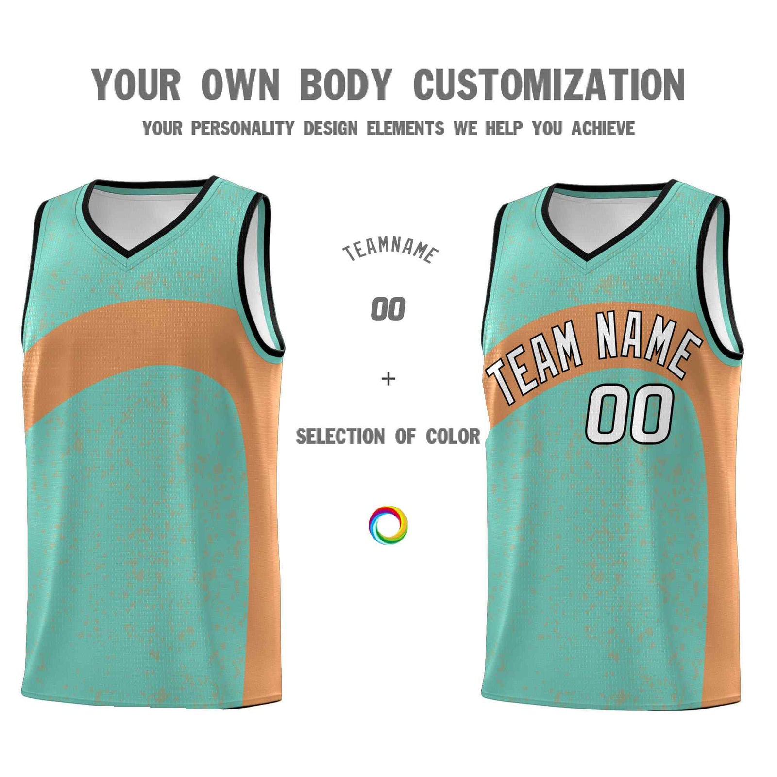 Custom Bright Green Buckskin Brown Dot Graffiti Pattern Irregular Team Names Sports Uniform Basketball Jersey