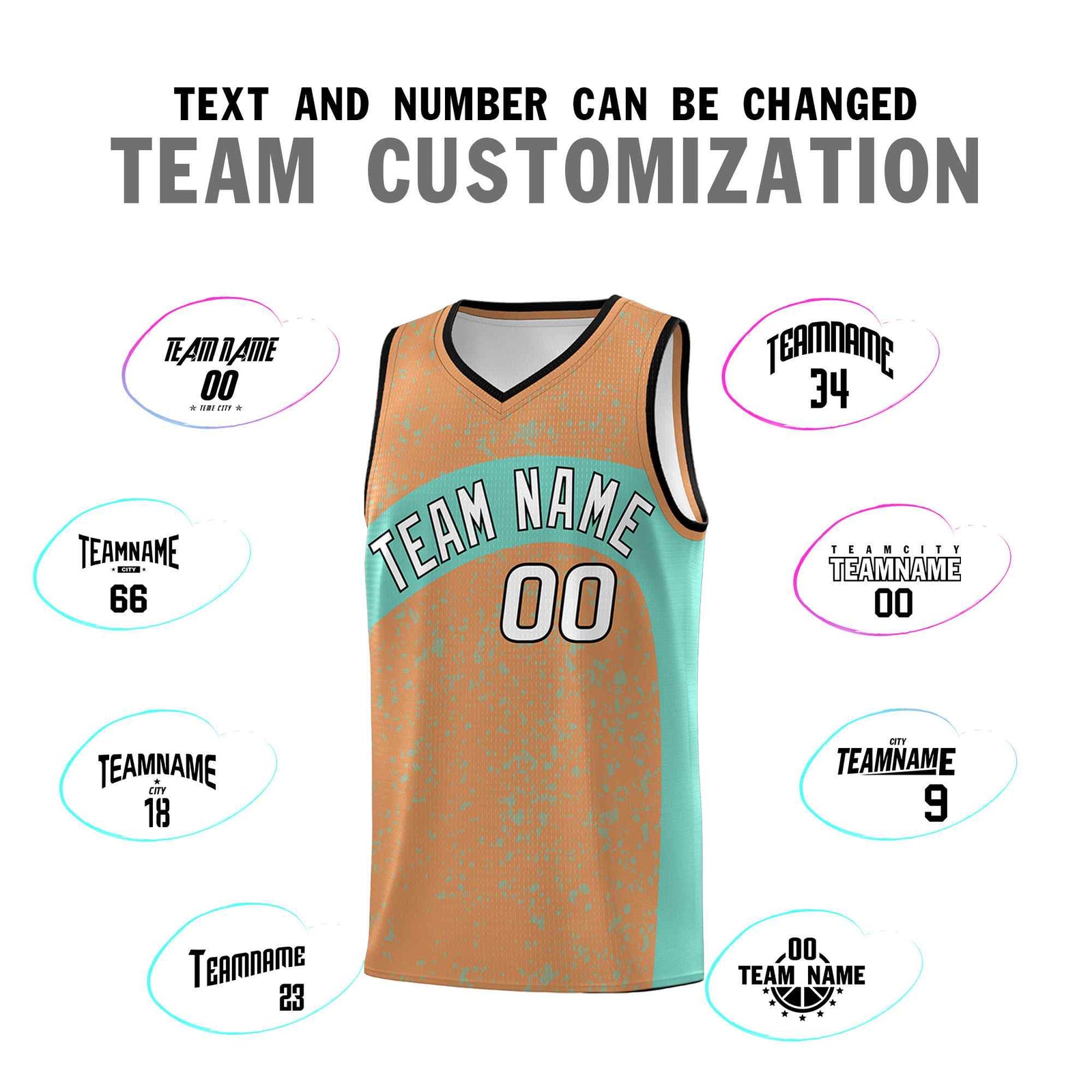 Custom Buckskin Brown Bright Green Dot Graffiti Pattern Irregular Team Names Sports Uniform Basketball Jersey