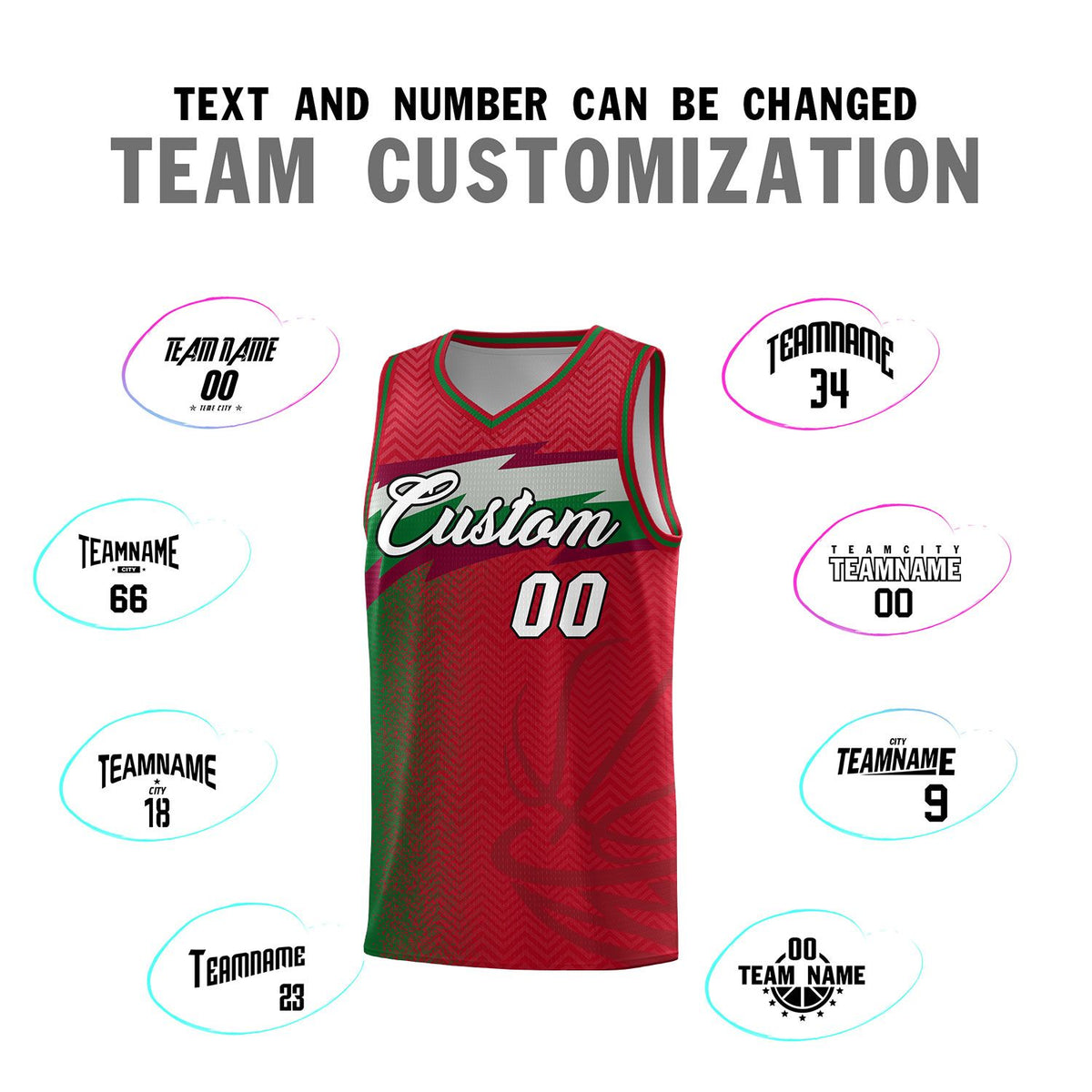 Custom Red Dot Scatter Graffiti Pattern Sports Uniform Basketball Jersey