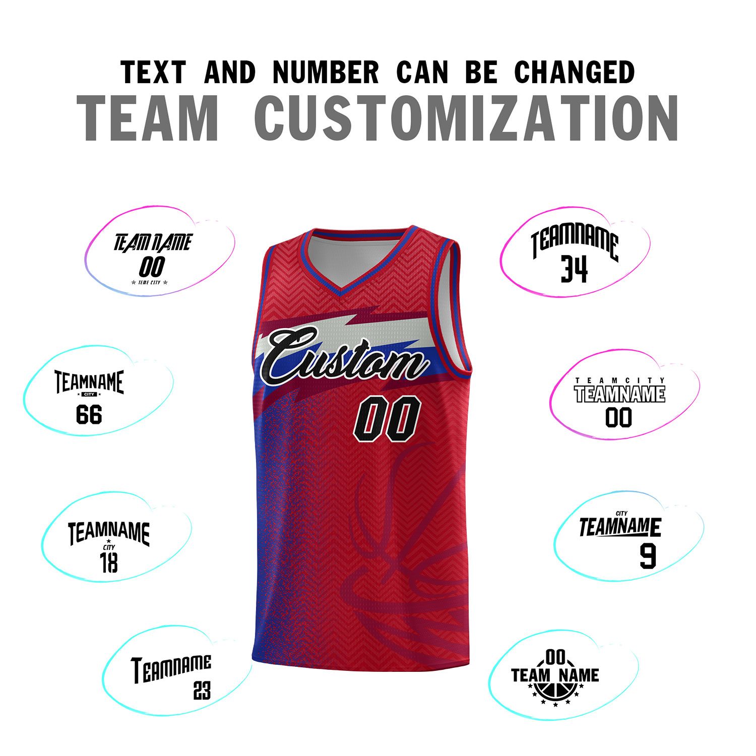 Custom Red Dot Scatter Graffiti Pattern Sports Uniform Basketball Jersey