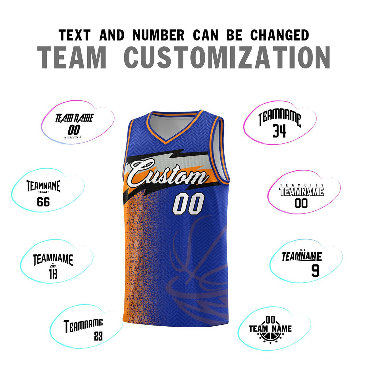 Custom Royal Dot Scatter Graffiti Pattern Sports Uniform Basketball Jersey