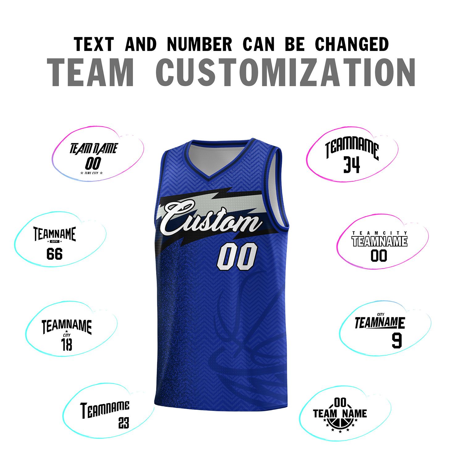 Custom Royal Dot Scatter Graffiti Pattern Sports Uniform Basketball Jersey